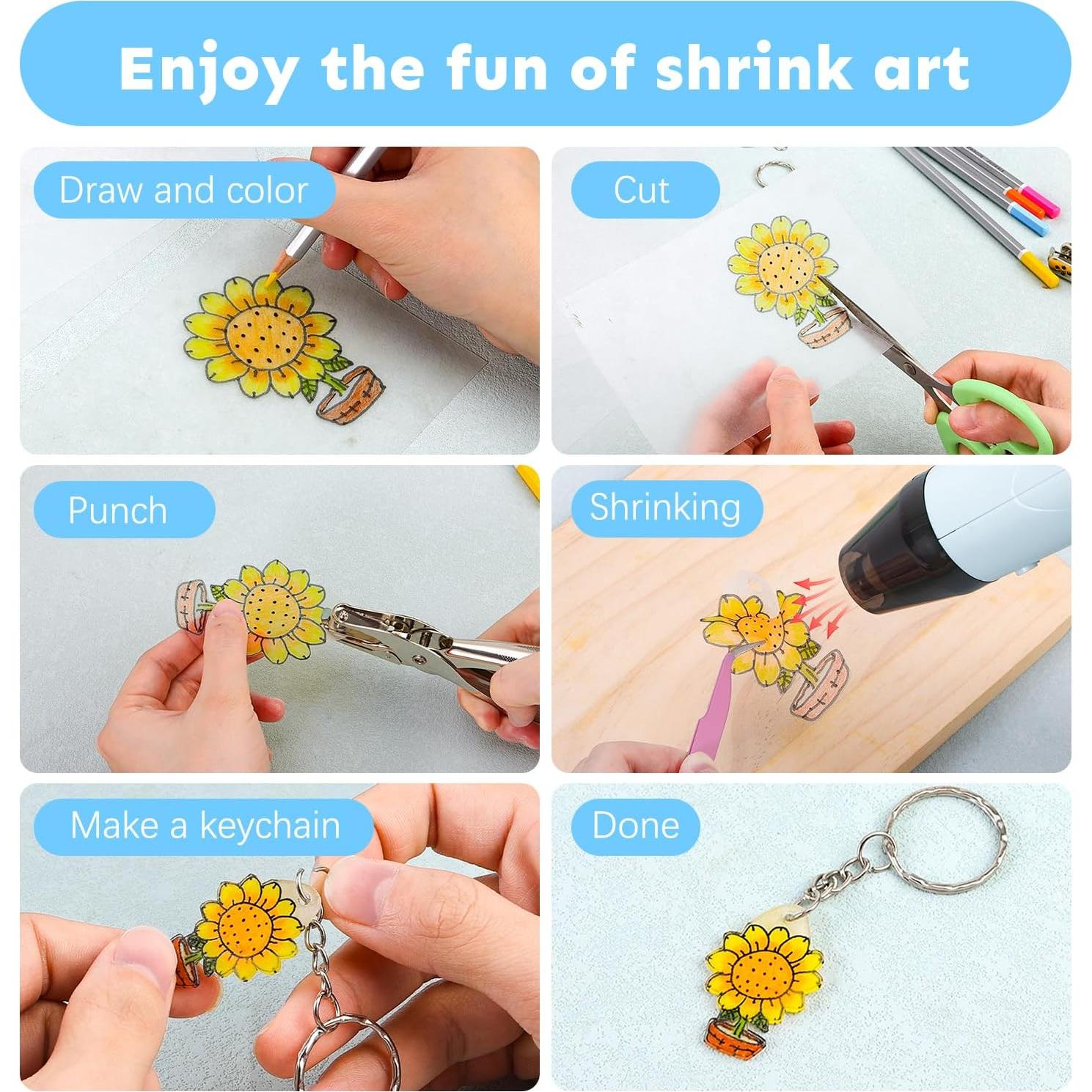 Auihiay 100 Hojas de Plástico Retráctil para Manualidades 7.5x5cm