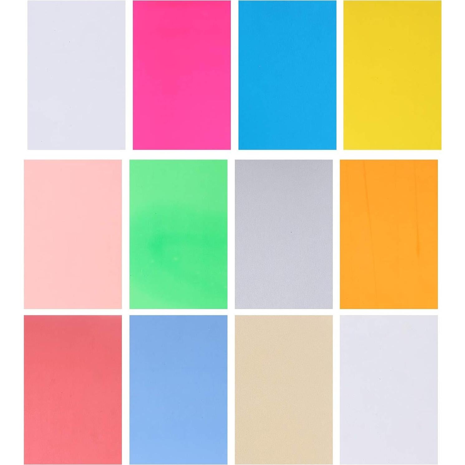 12 Hojas de Película Termoencogible Colorida Zerodis 20x14.5cm