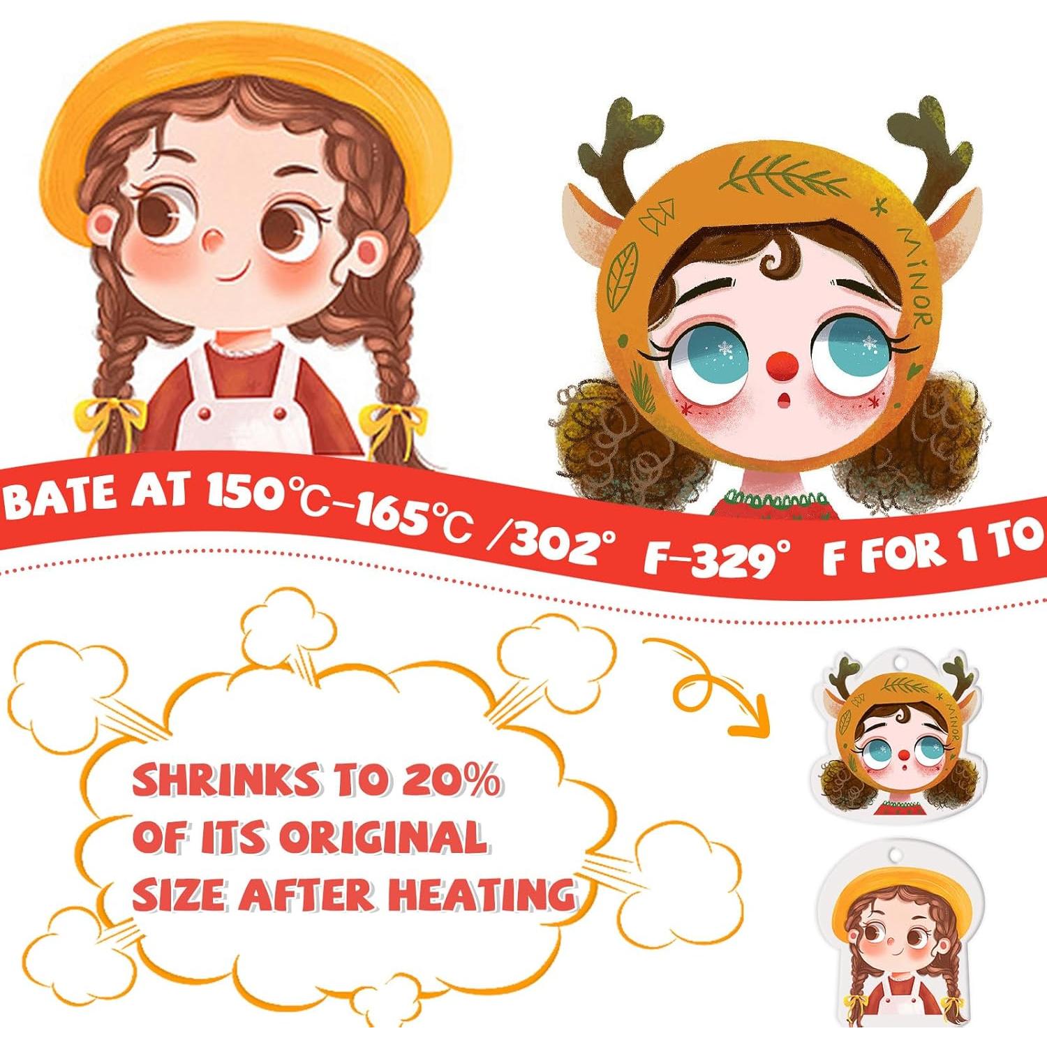 Kit de Hojas Shrinky Dink Imprimibles OFNMY 225PCS 21x14.8cm