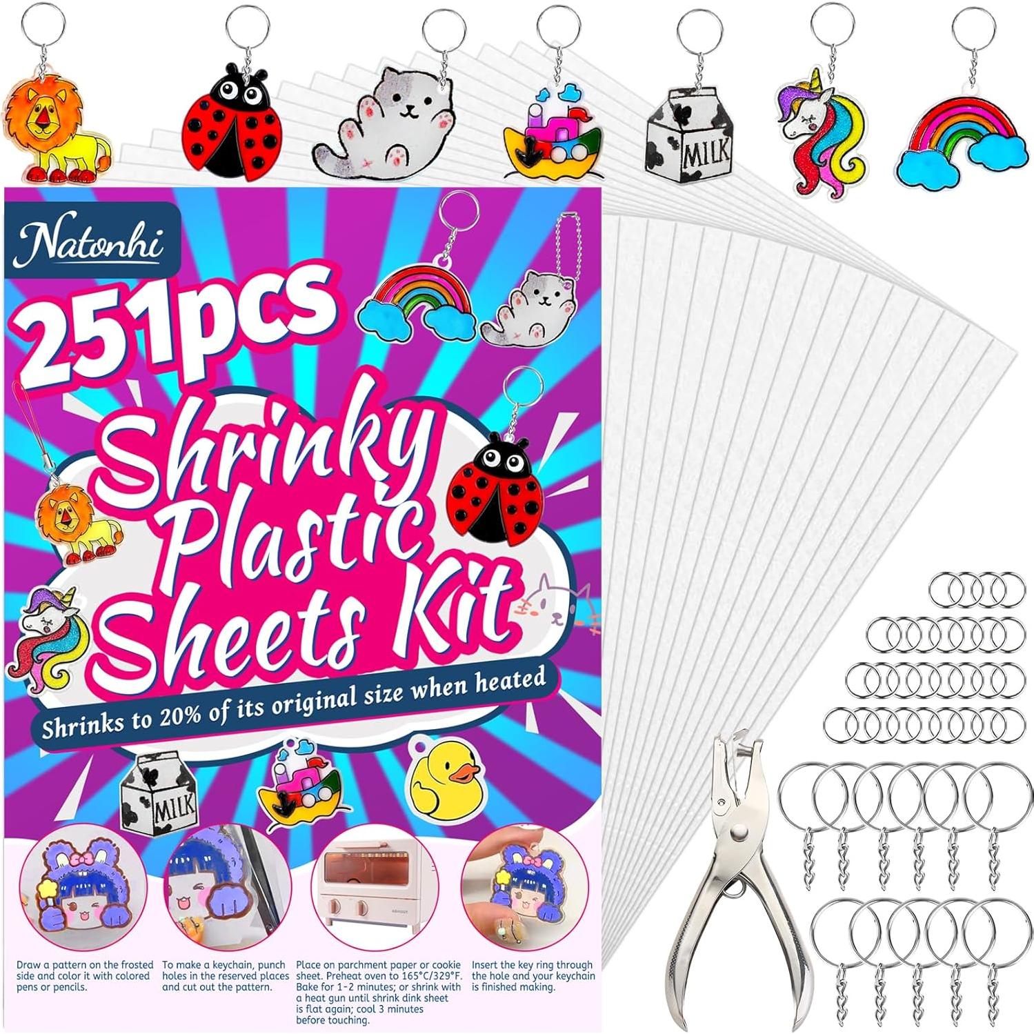 Kit de Manualidades Natonhi 251Pcs Hojas de Encogimiento