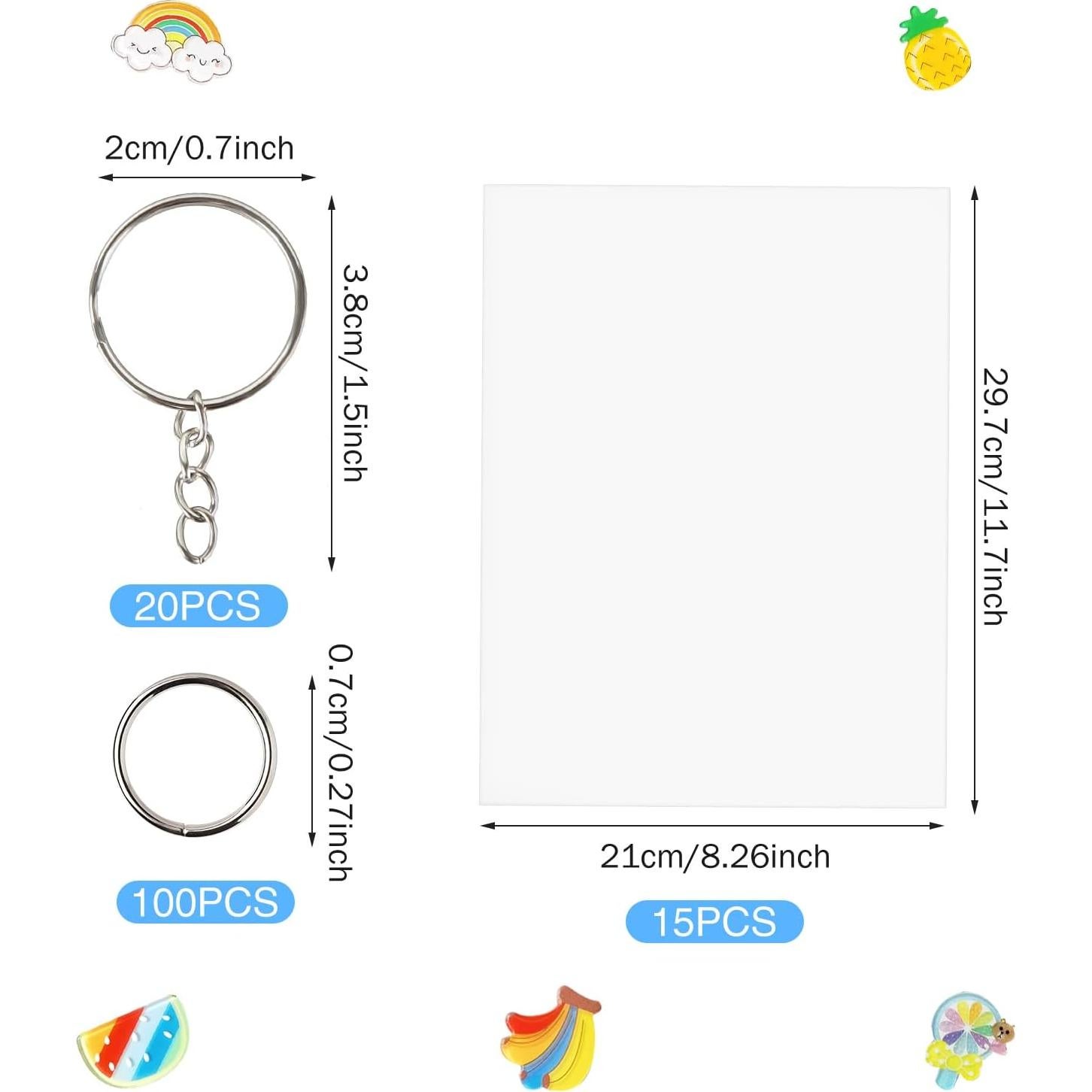 Kit de llaveros termocontraíble FASBET 135 piezas A4