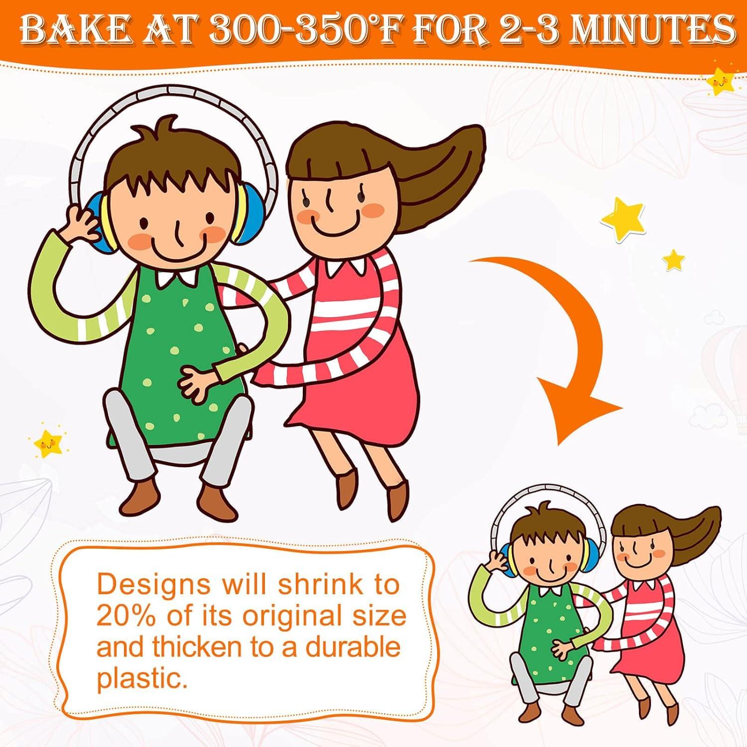 Papel de Arte Shrinky Cridoz 50 Hojas 20x14.5cm Manualidades