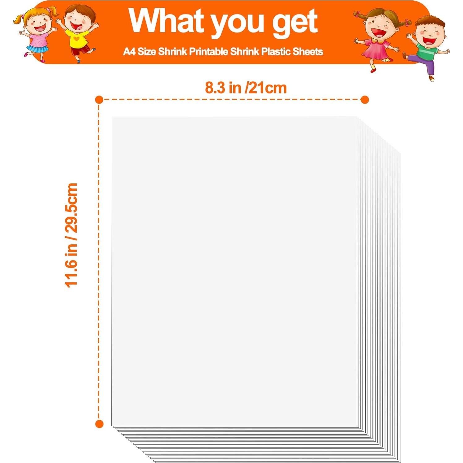 Hewolly Hojas de Plástico Retráctil Imprimibles A4 - 24 Pcs