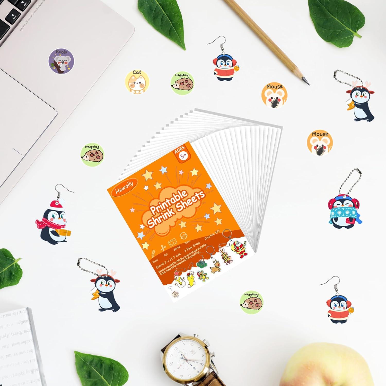 Hewolly Hojas de Plástico Retráctil Imprimibles A4 - 24 Pcs