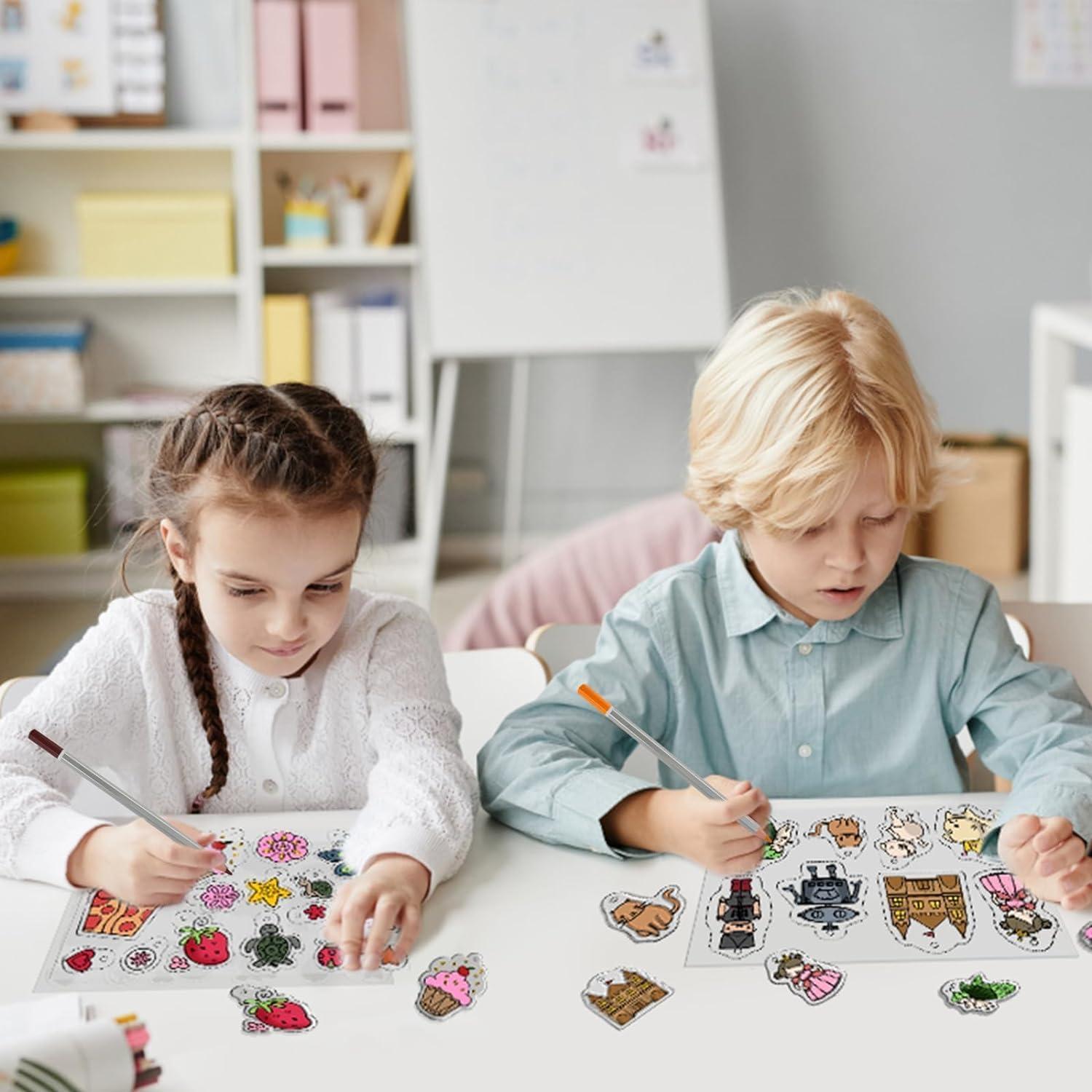 Kit de Llaveros Shrinky Dink yyoemas 183PCS con Lápices y Perforadora