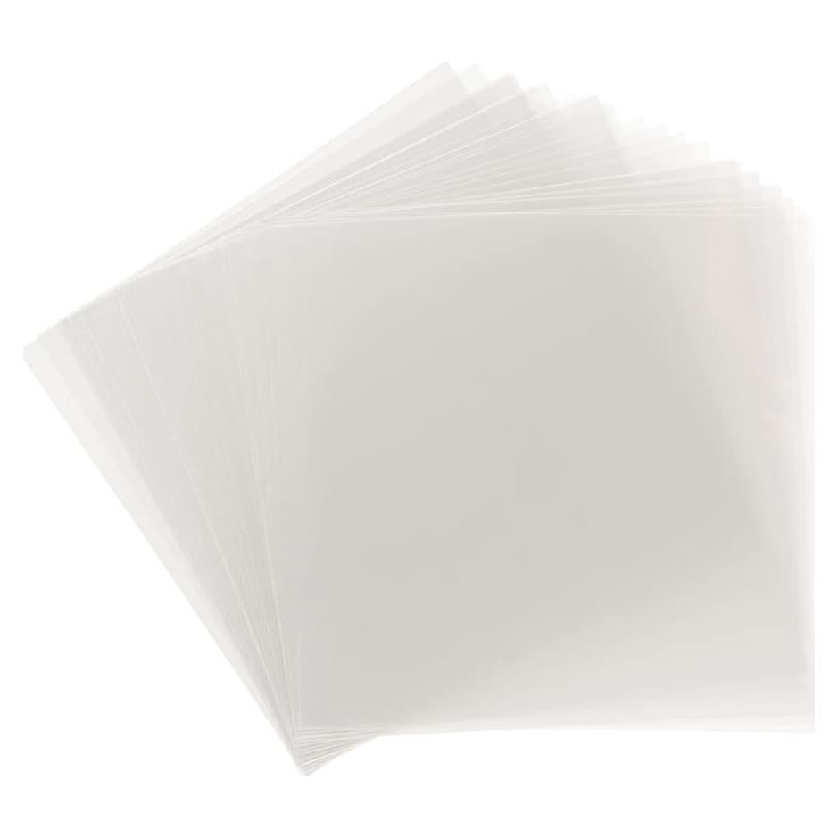 Samsill 50 Hojas Plástico Transparente 12x12 cm para Manualidades