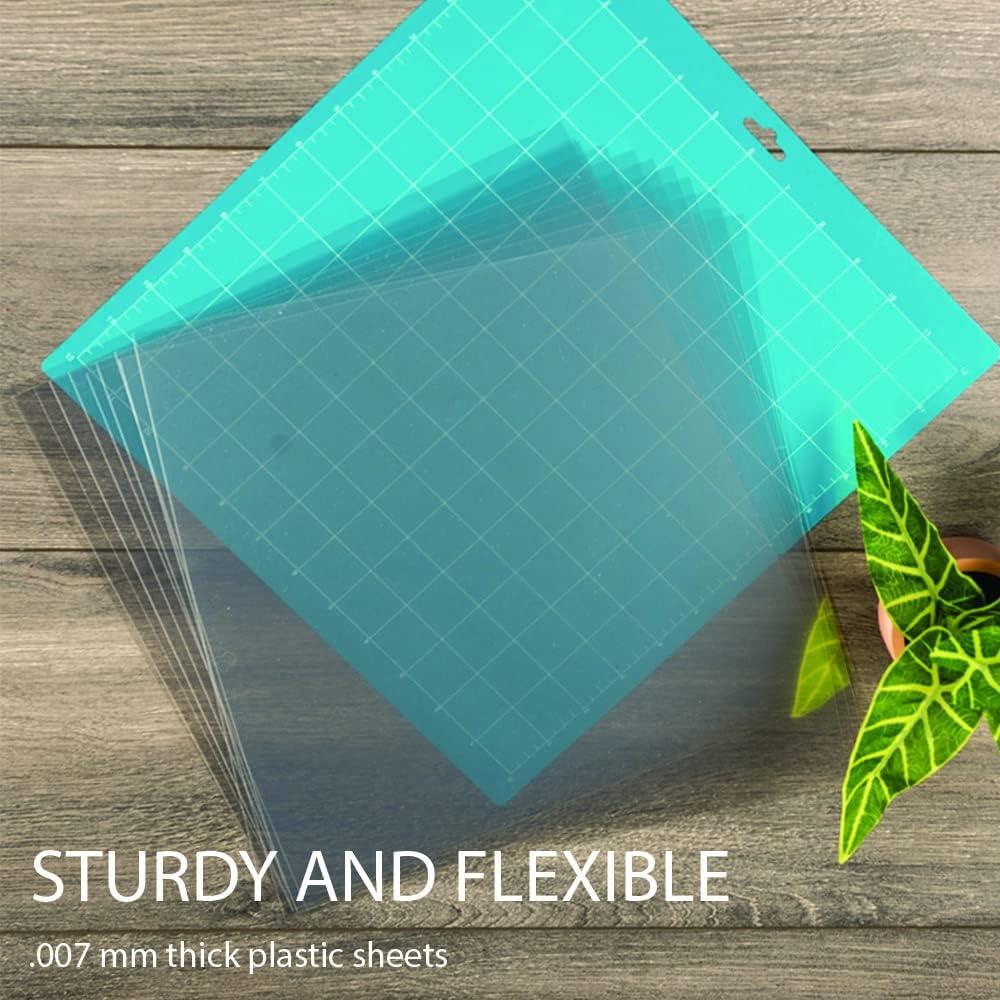 Samsill 50 Hojas Plástico Transparente 12x12 cm para Manualidades