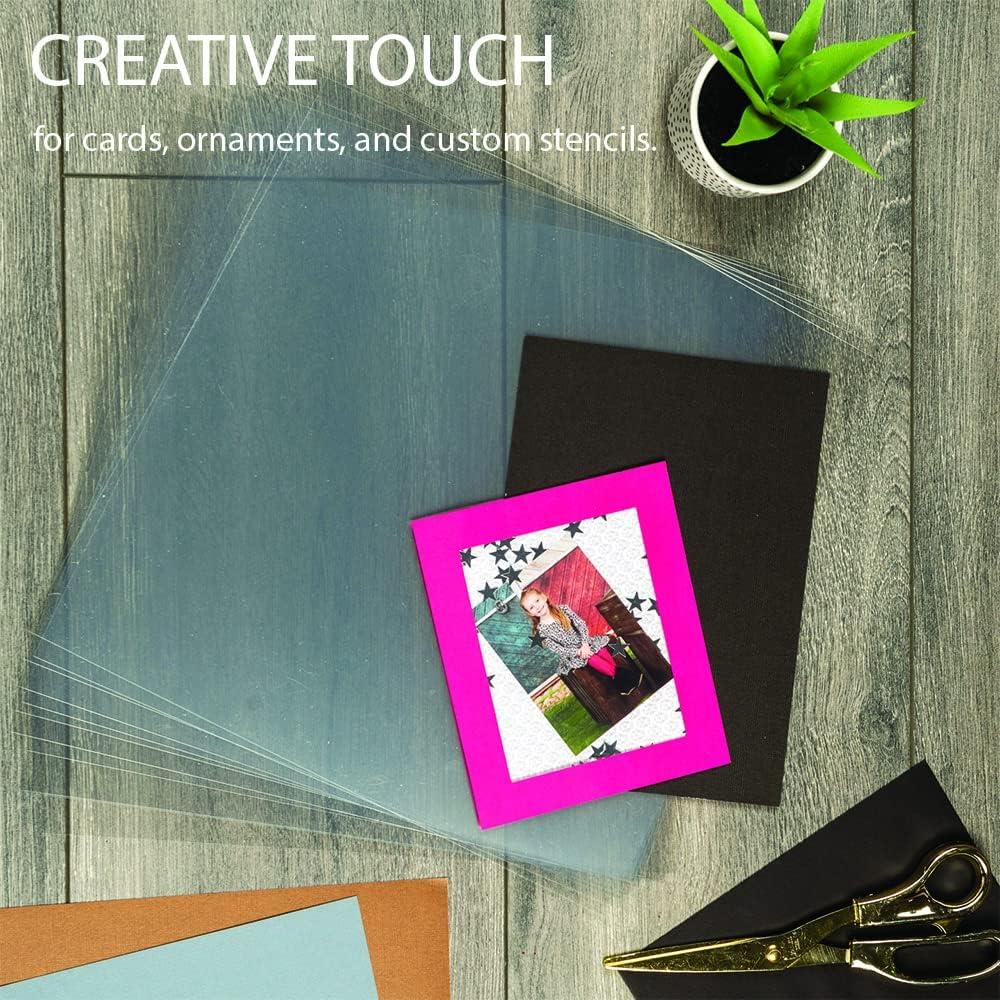 Samsill 50 Hojas Plástico Transparente 12x12 cm para Manualidades