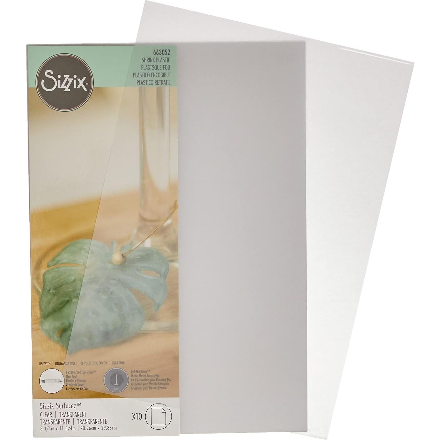 Hojas de Plástico Retráctil Sizzix 10PK Blanco Frosted A4