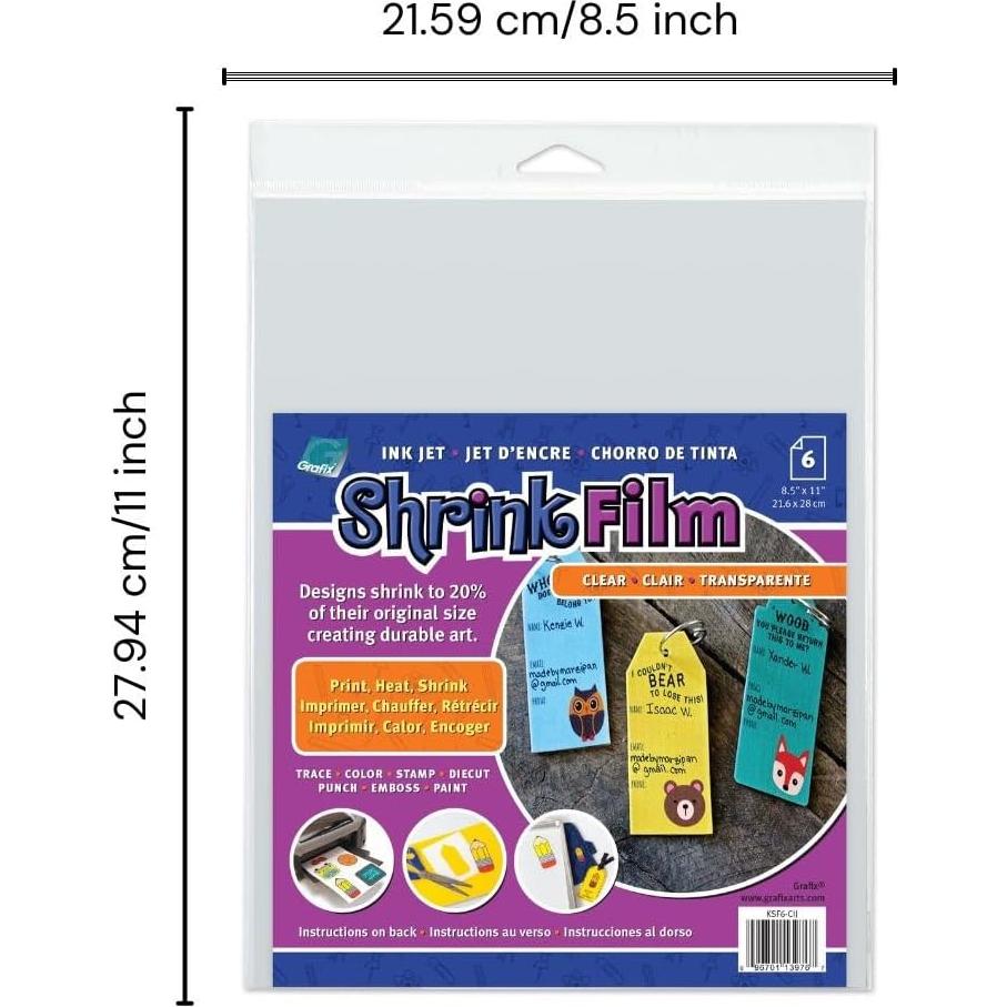 Película Retráctil Imprimible Grafix 6 Hojas 21.6x27.9 cm