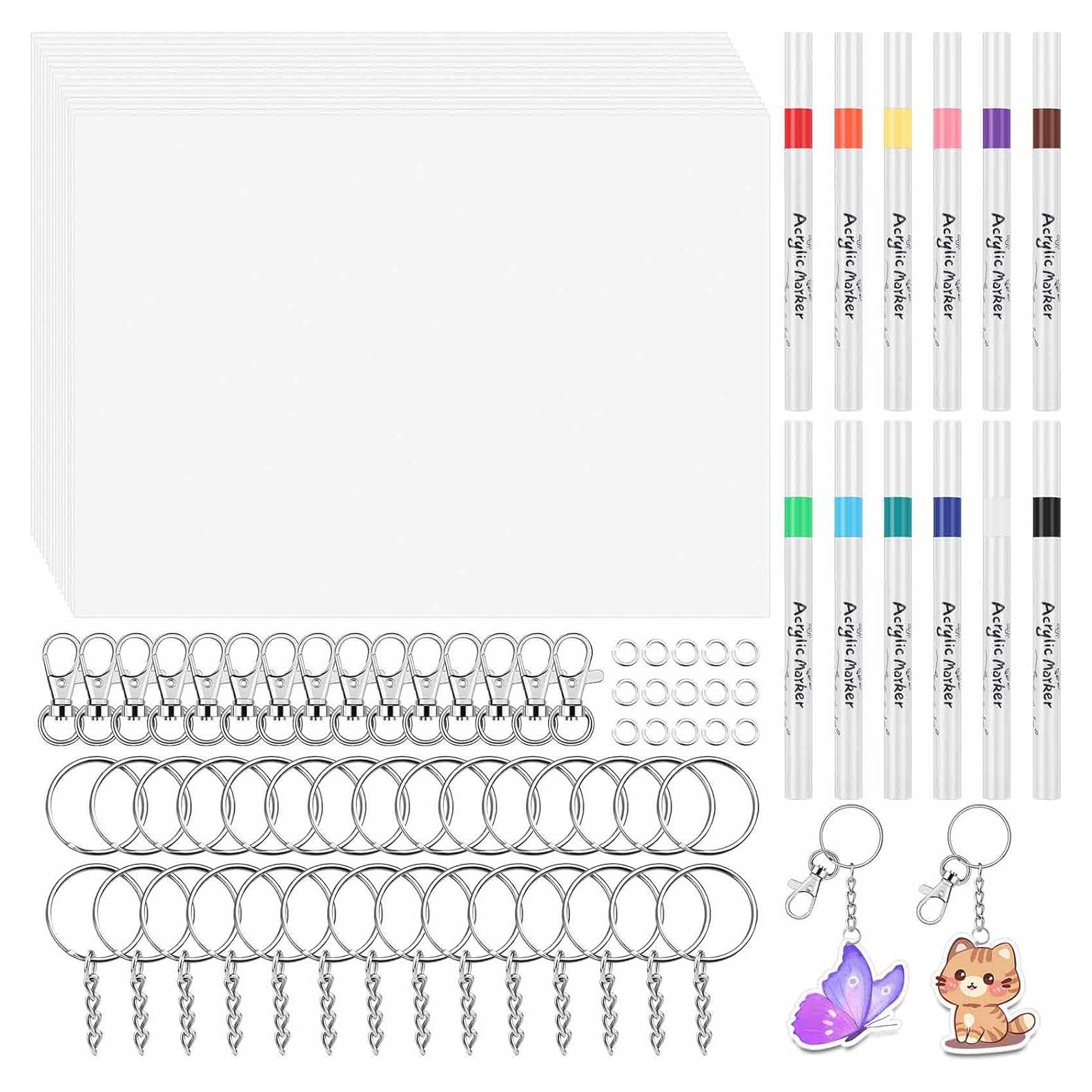 Kit de Hojas de Plástico Shrinky Flasoo 87 Piezas para Manualidades