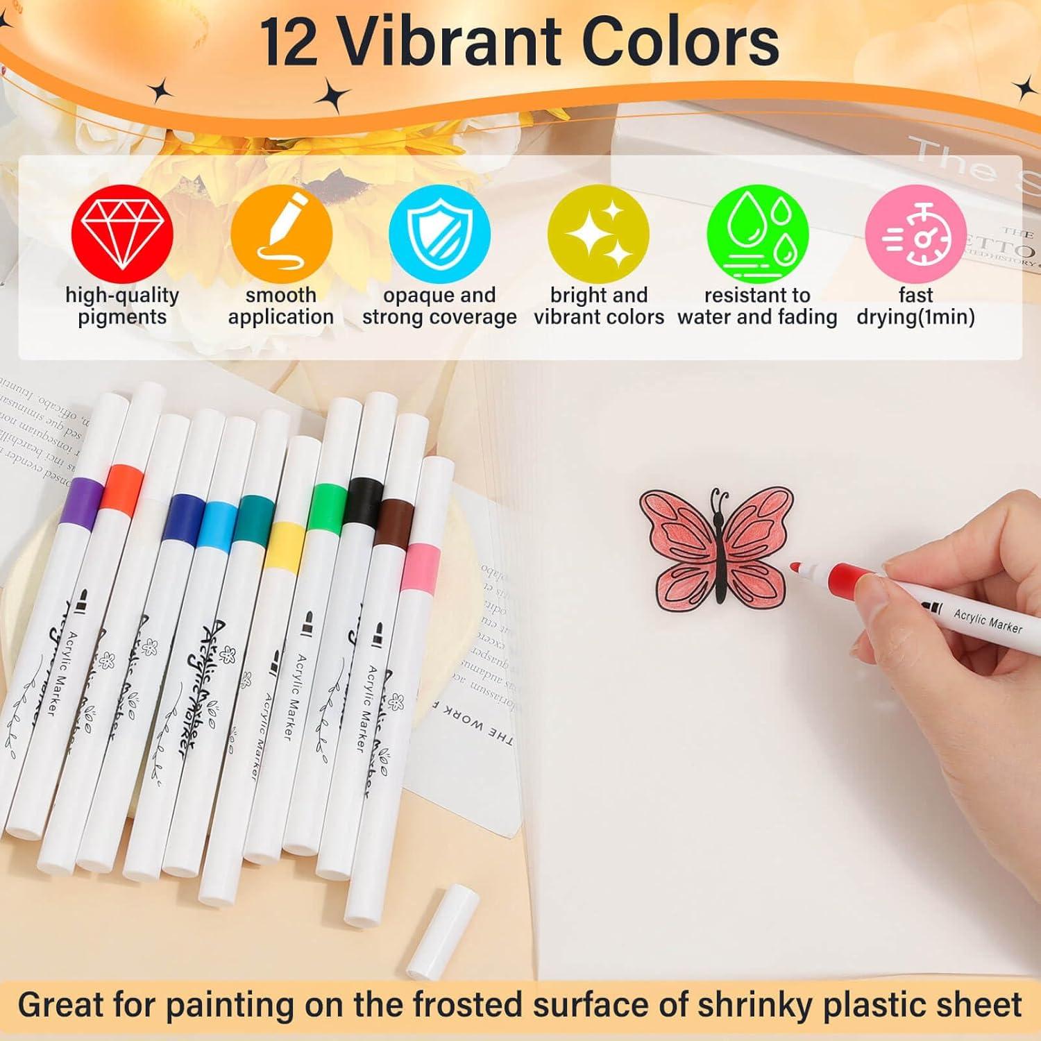 Kit de Hojas de Plástico Shrinky Flasoo 87 Piezas para Manualidades