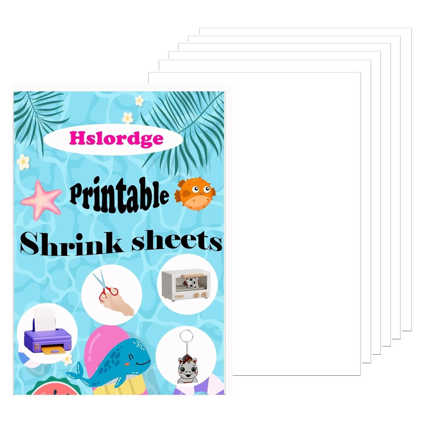 50 Hojas de Plástico Encogible Imprimibles Hslordge 27.9x21.6cm