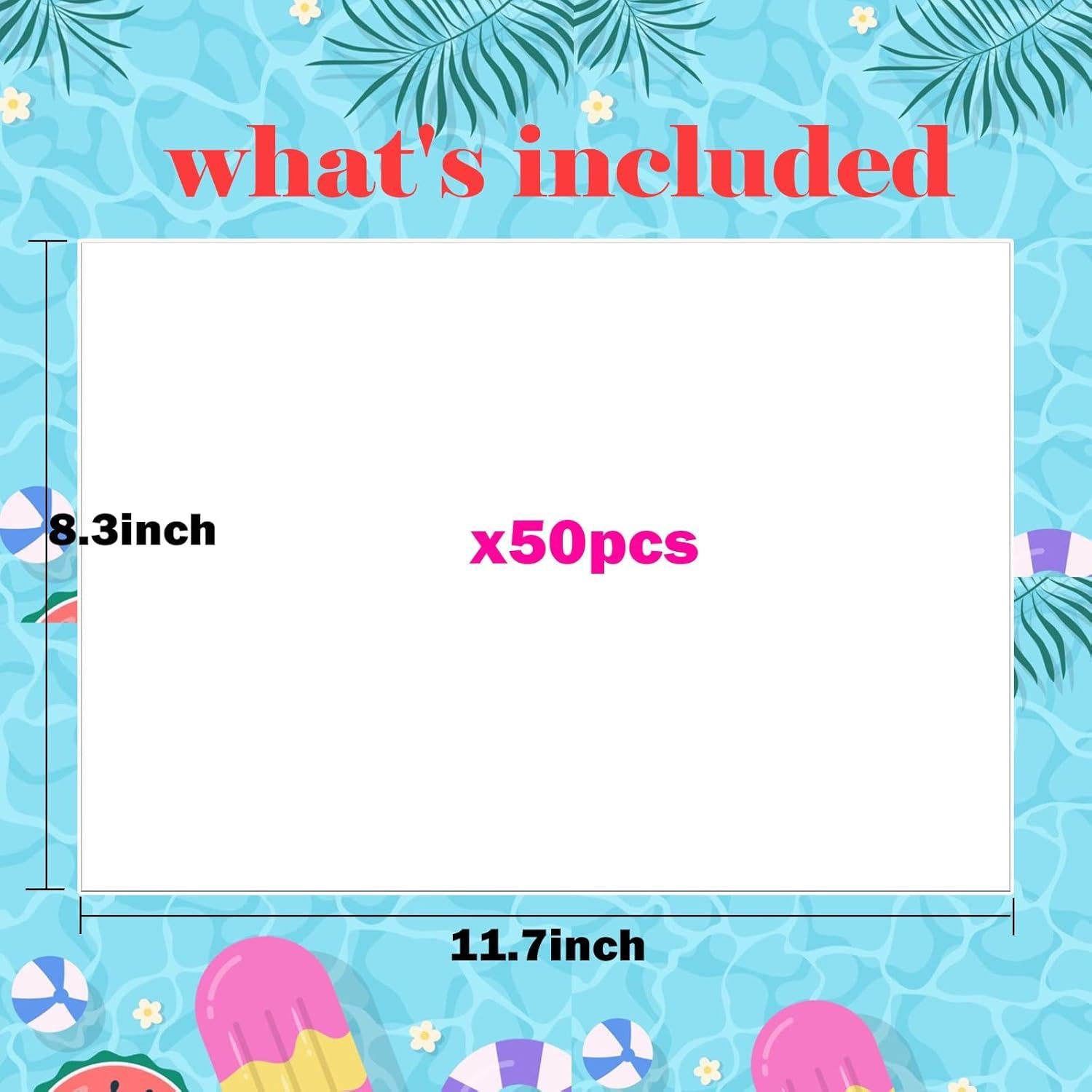 50 Hojas de Plástico Encogible Imprimibles Hslordge 27.9x21.6cm