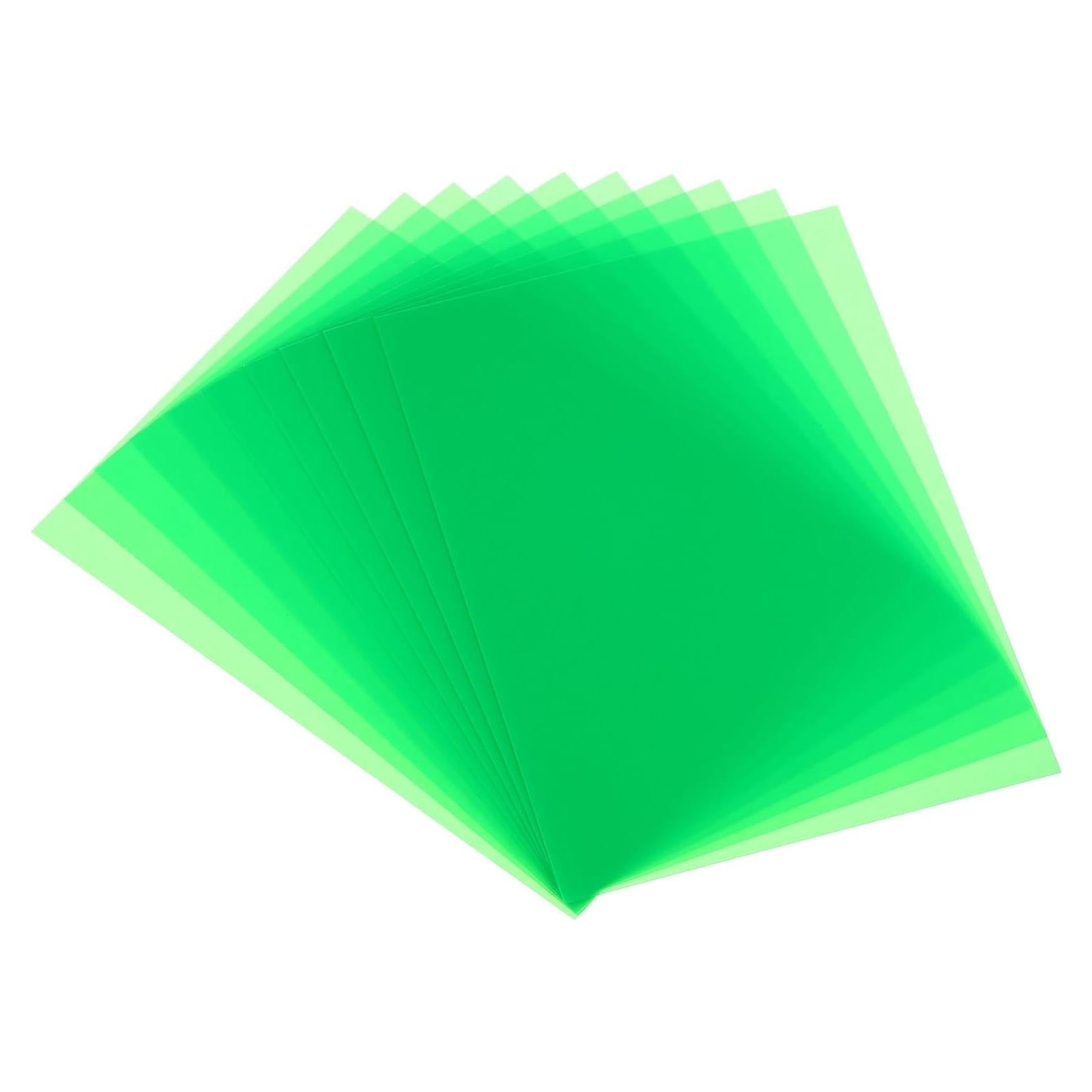 Hojas Retráctiles de Plástico PATIKIL 20x14.5 cm Paquete de 10 Verde