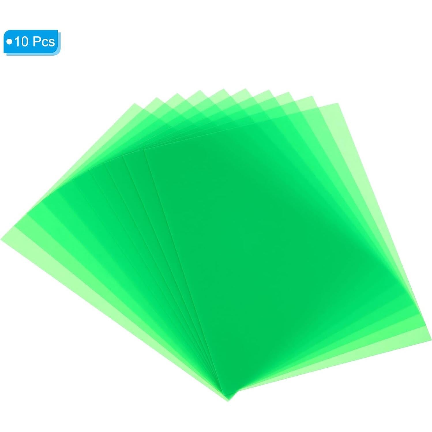 Hojas Retráctiles de Plástico PATIKIL 20x14.5 cm Paquete de 10 Verde