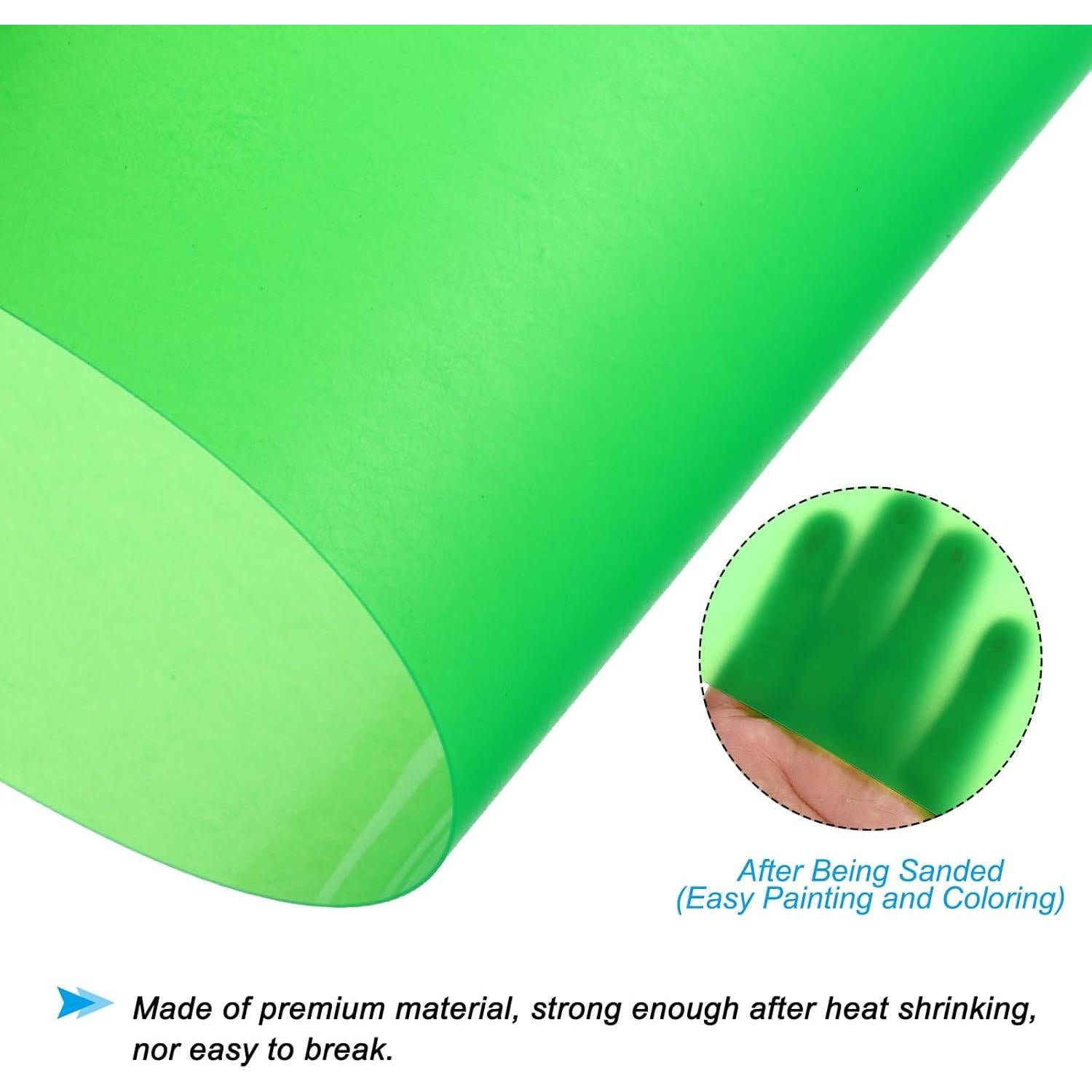 Hojas Retráctiles de Plástico PATIKIL 20x14.5 cm Paquete de 10 Verde