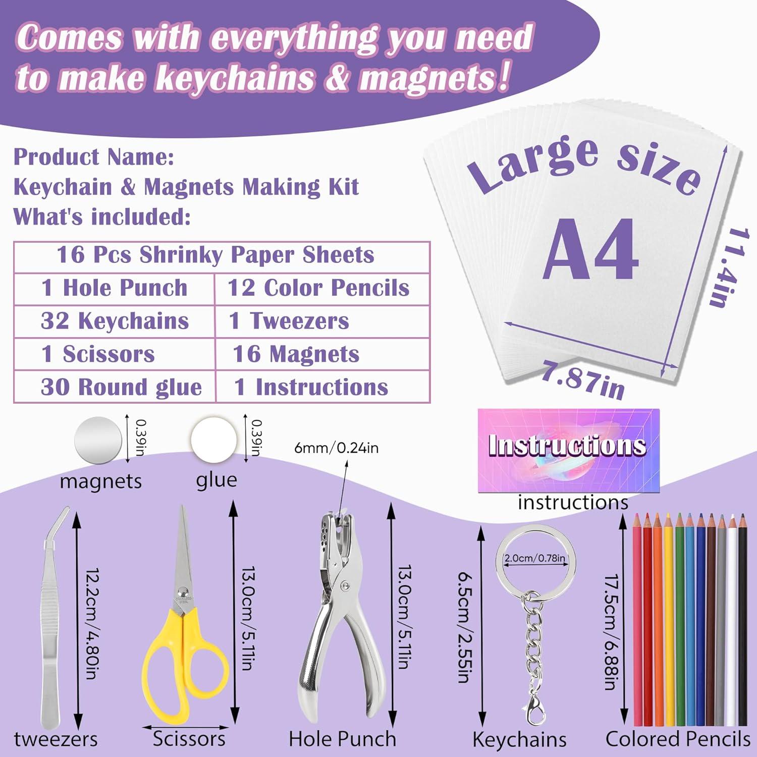 Kit de Llaveros y Imán Vicentorra Shrinky Dink - 110 Piezas