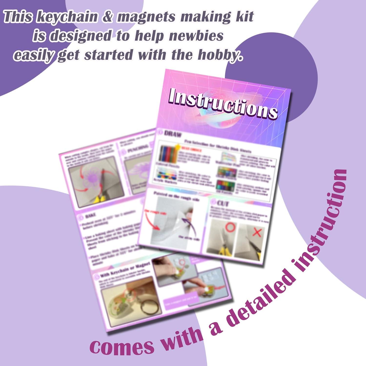 Kit de Llaveros y Imán Vicentorra Shrinky Dink - 110 Piezas