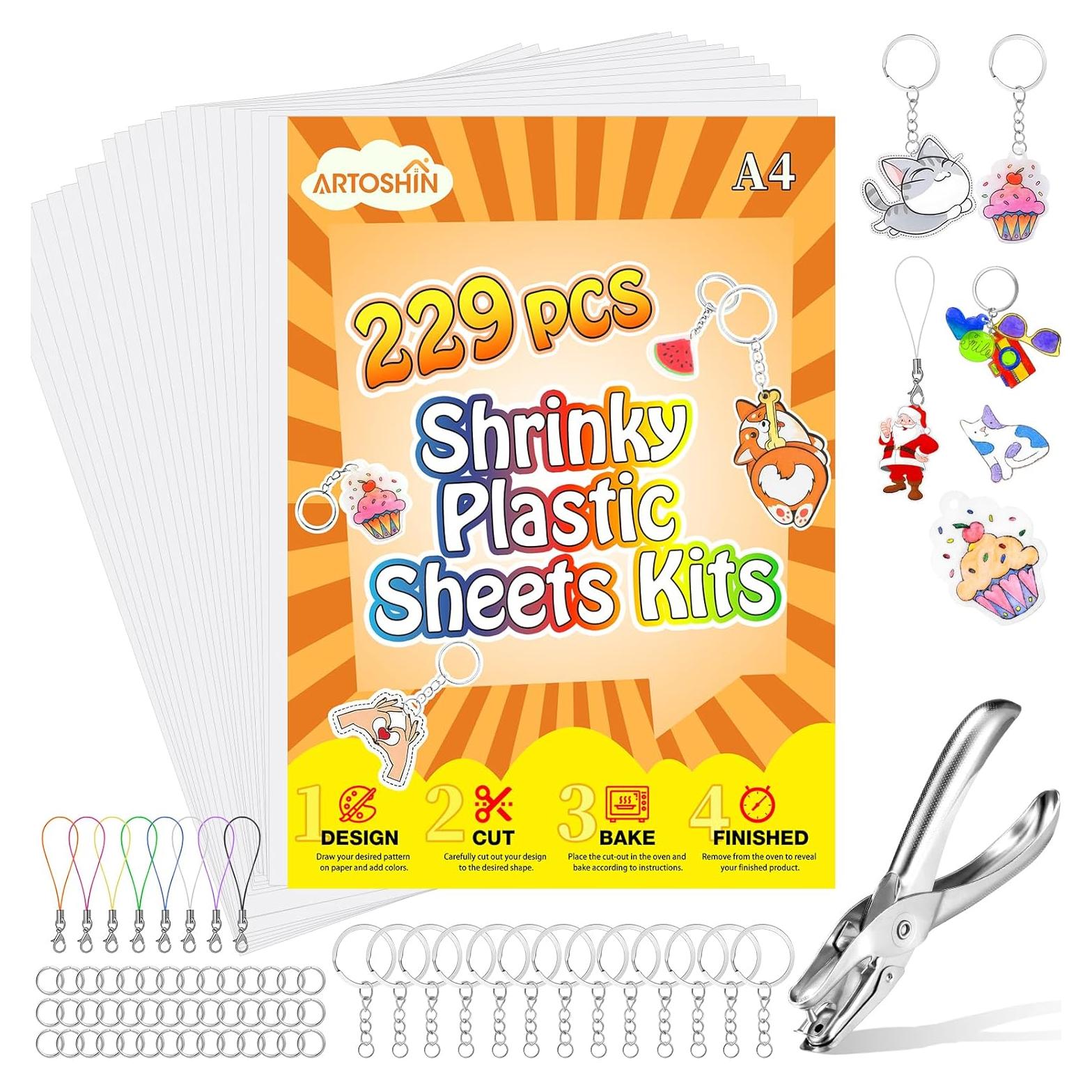 Kit de Hojas Shrinky Dink ARTOSHIN 229 Piezas Manualidades