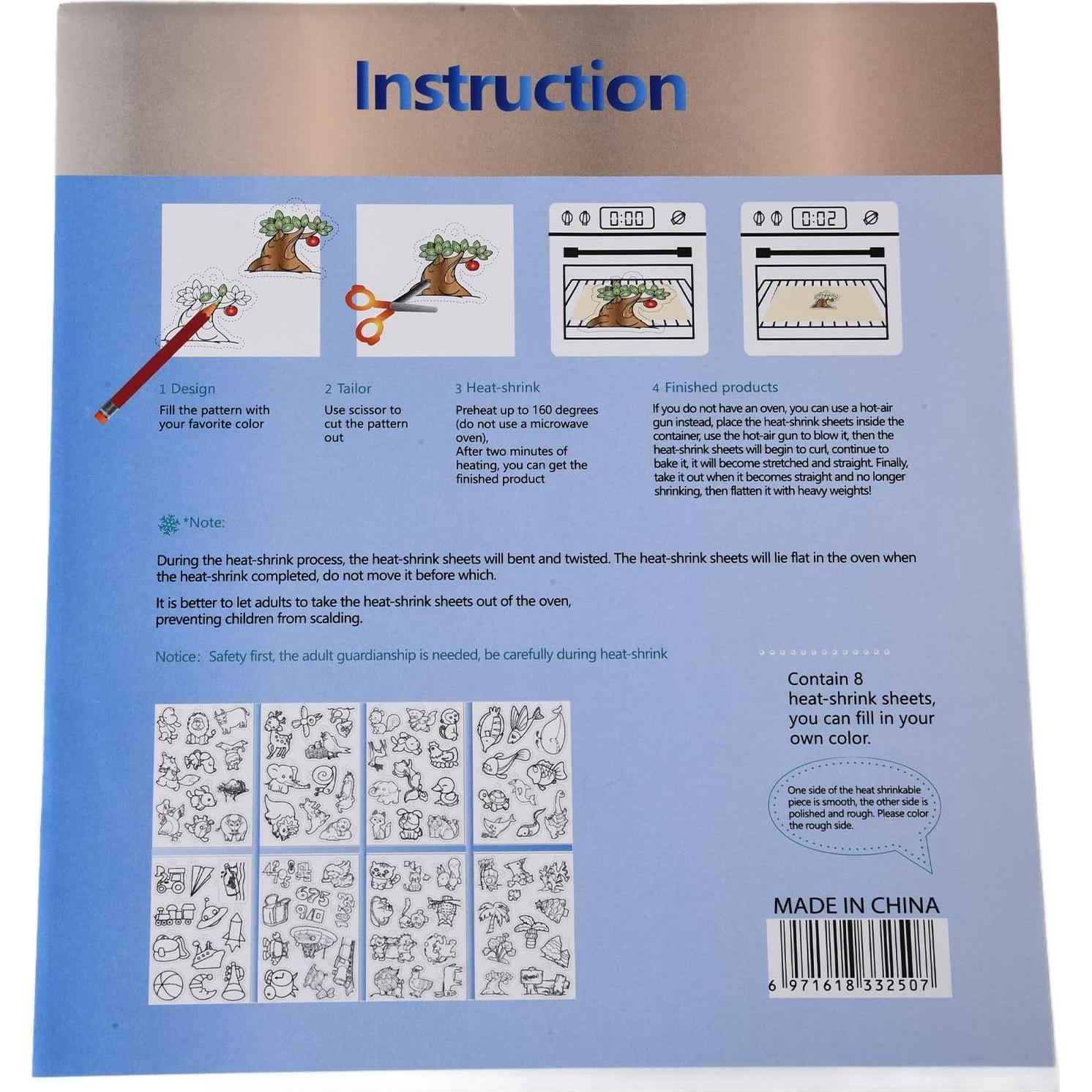 Hojas de Plástico Termocontraíble Estink - 8 Piezas Animales