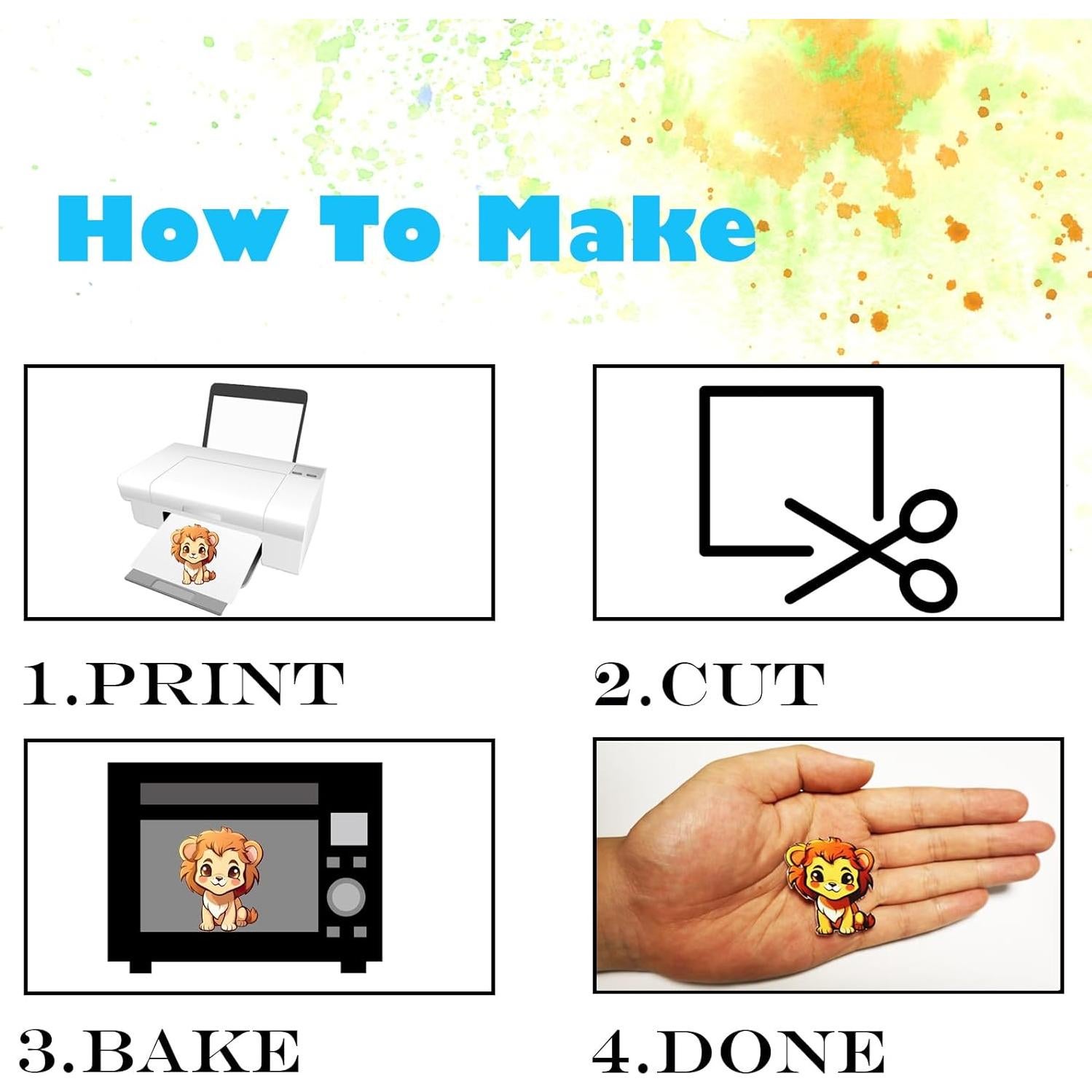 Hojas Imprimibles Shrinky Dink Yagrla A4 50 Unidades Blancas