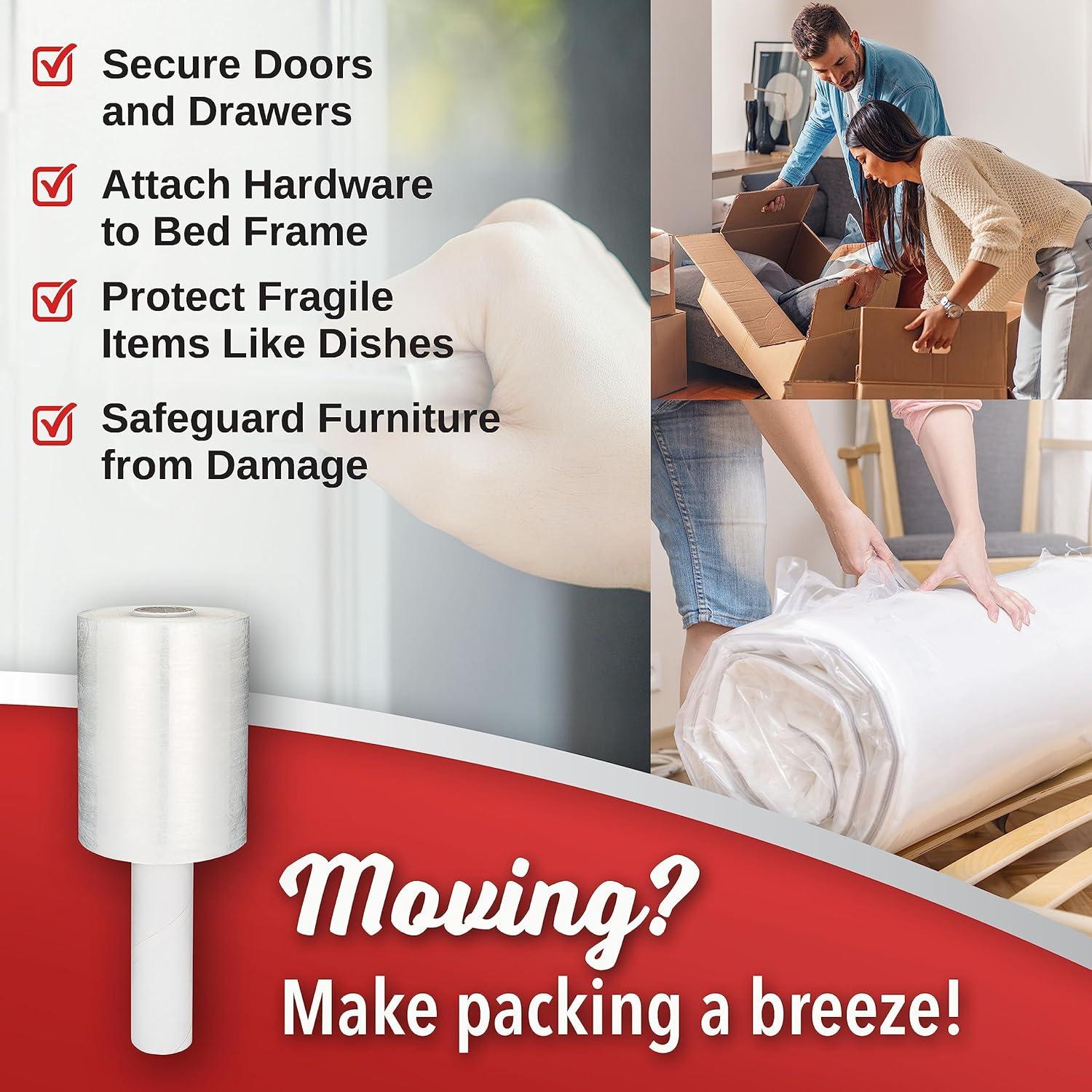 Paquete de 2 Rollos de Envoltura Estirable 5" 1000 Pies 80 Gauge