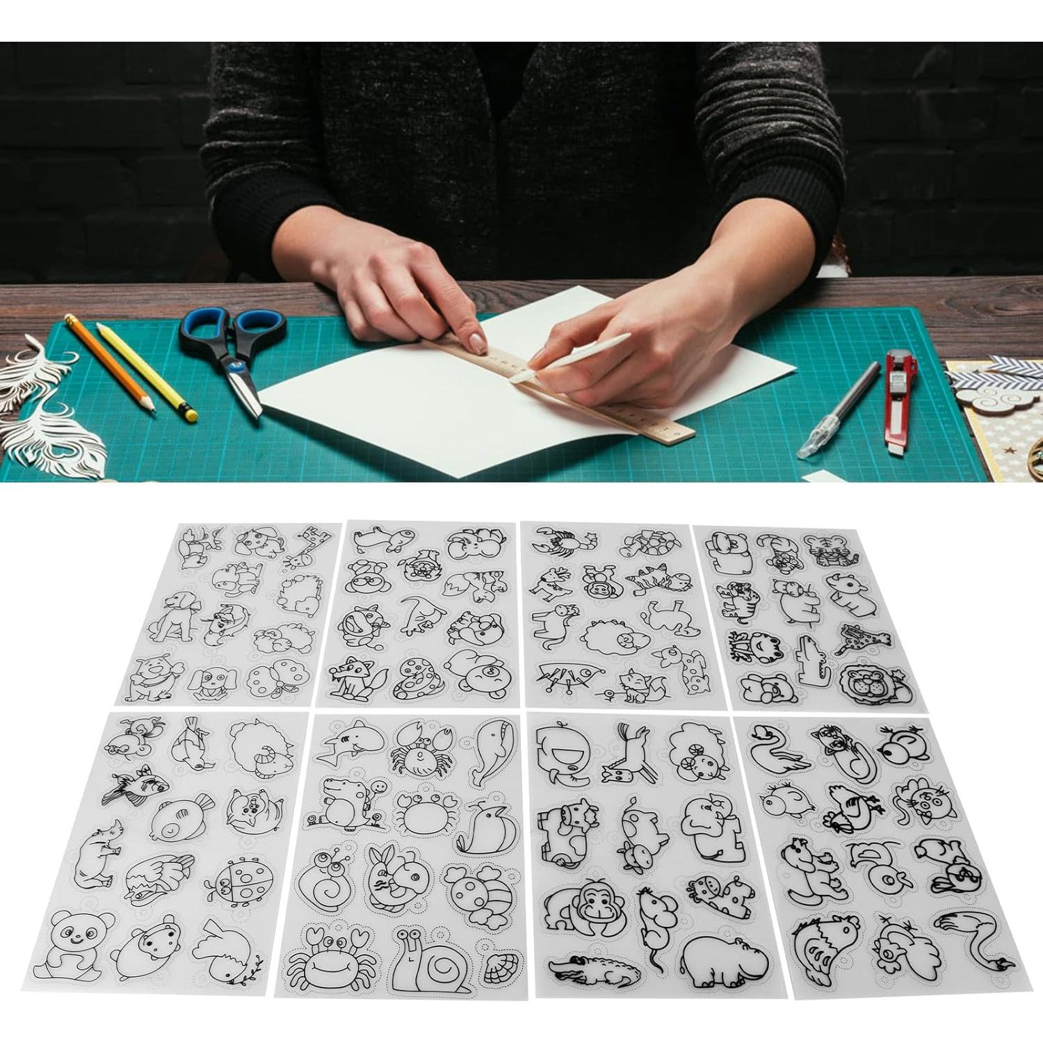 Hoja de encogimiento de calor Hozee 8 Piezas Animales Bricolaje