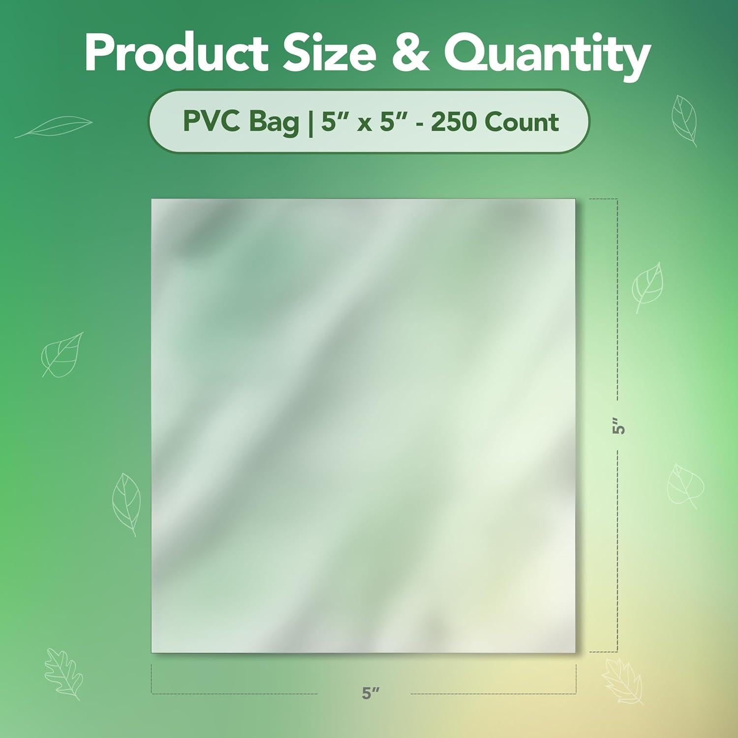 Bolsas de Envoltura Térmica PVC 5x5" - 250 Unidades