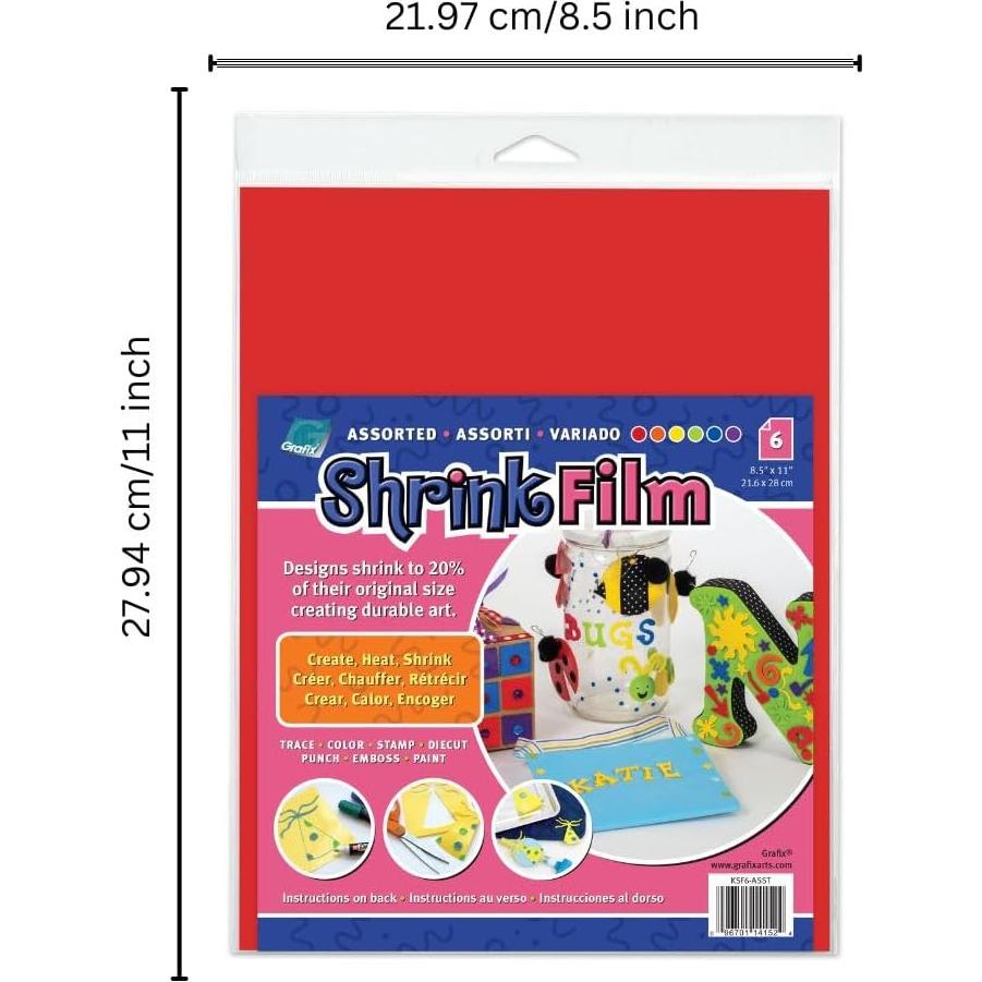 Película de Contracción Grafix - 6 Hojas Brillantes 21.6x27.9 cm