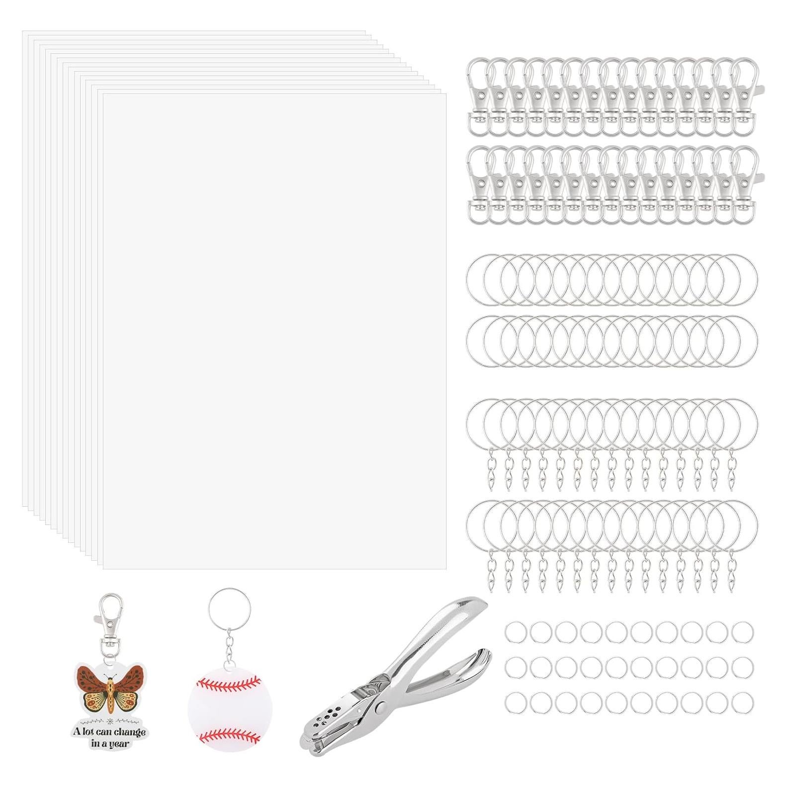 Kit de Llaveros DIY Motroce 141 Piezas con Papel Retráctil