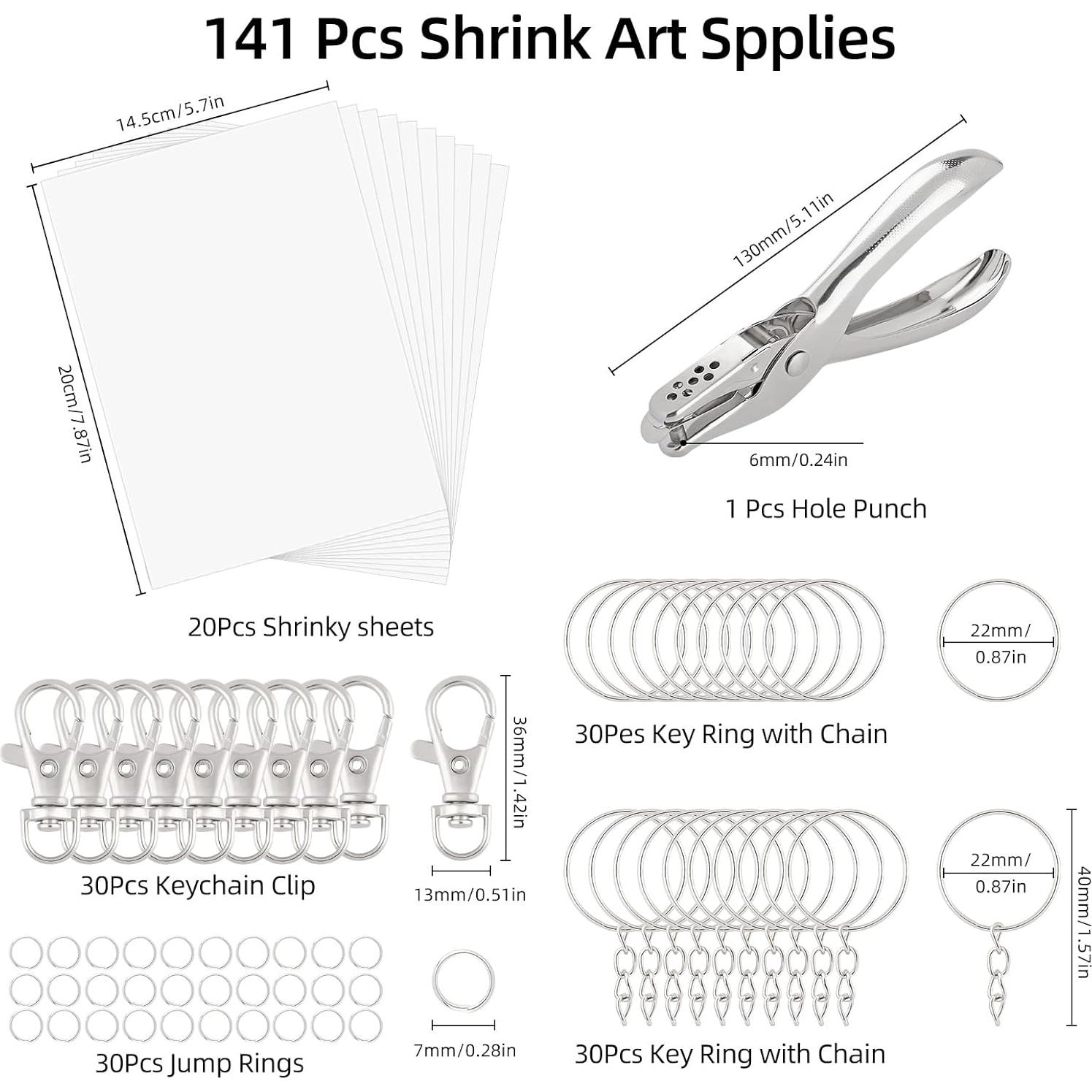Kit de Llaveros DIY Motroce 141 Piezas con Papel Retráctil