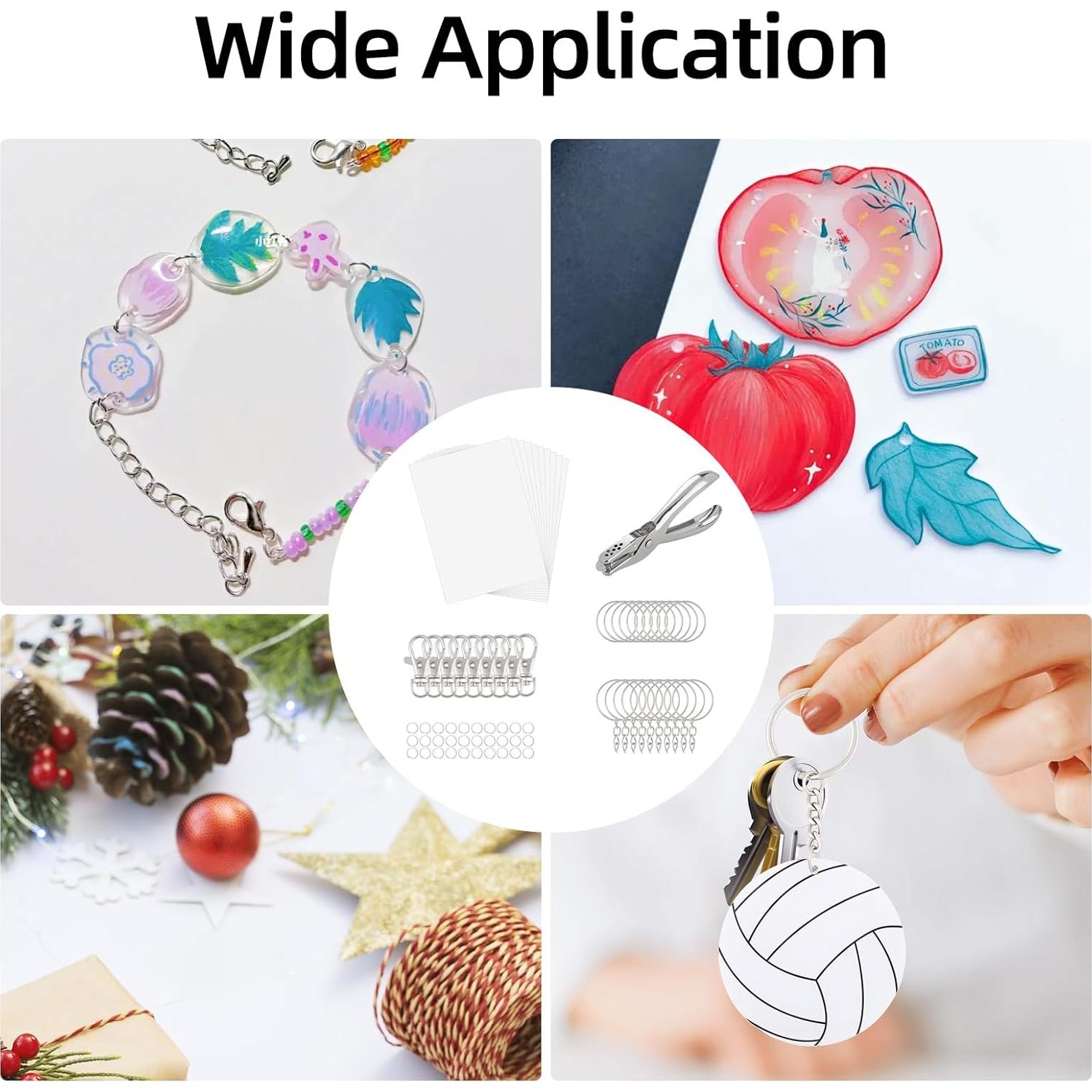 Kit de Llaveros DIY Motroce 141 Piezas con Papel Retráctil