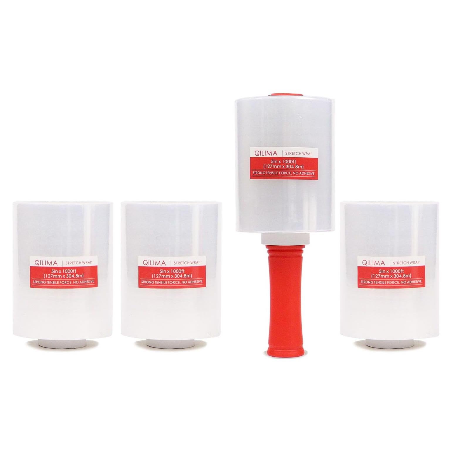 Película Plástica Estirable QILIMA 80 Gauge 4 Rollos 5" x 304.8m