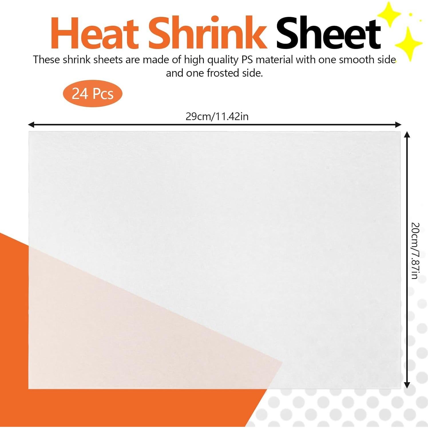 Hojas Shrinky Dink Roucerlin 24 Pcs 29x20 cm para Manualidades