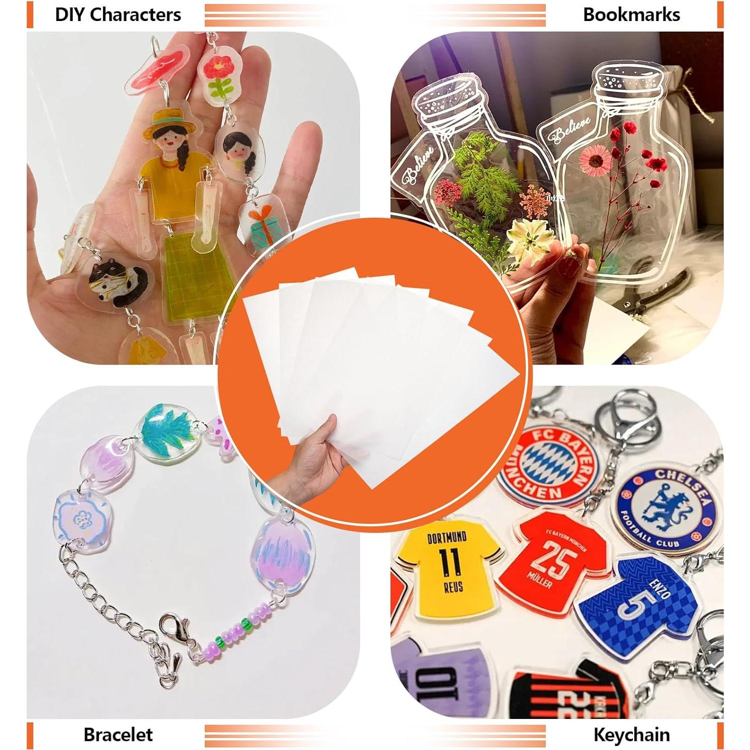 Hojas Shrinky Dink Roucerlin 24 Pcs 29x20 cm para Manualidades