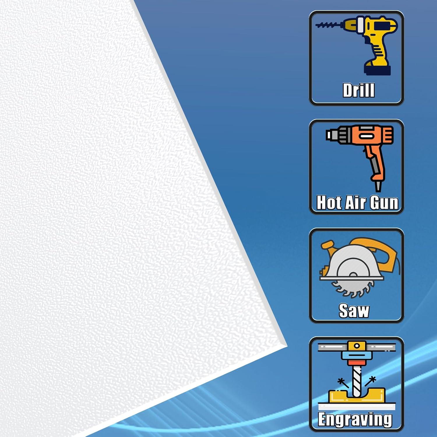 Hoja de Plástico ABS 40.64 x 30.48 cm 0.32 cm Grosor - Paquete de 2