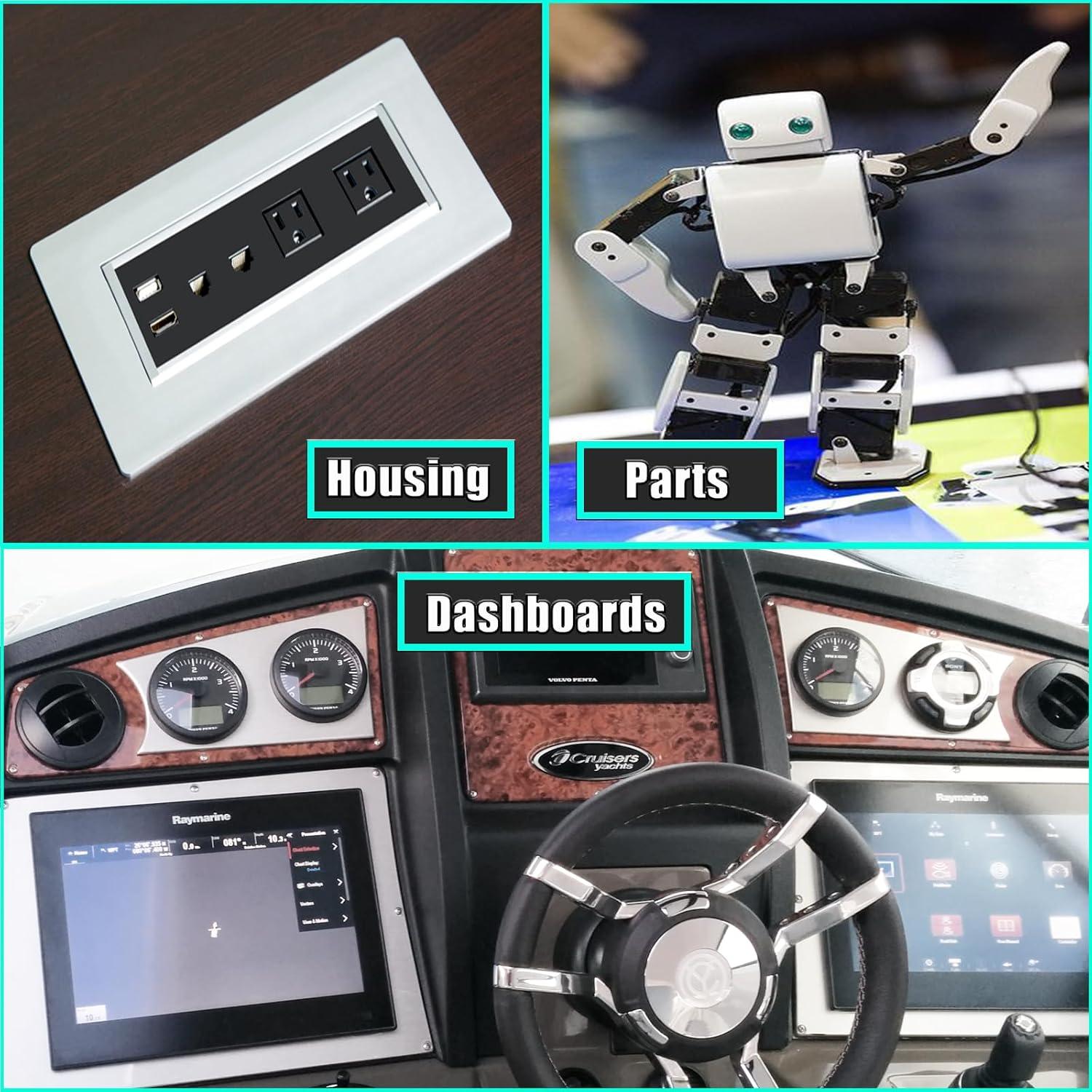 Hoja de Plástico ABS 40.64 x 30.48 cm 0.32 cm Grosor - Paquete de 2