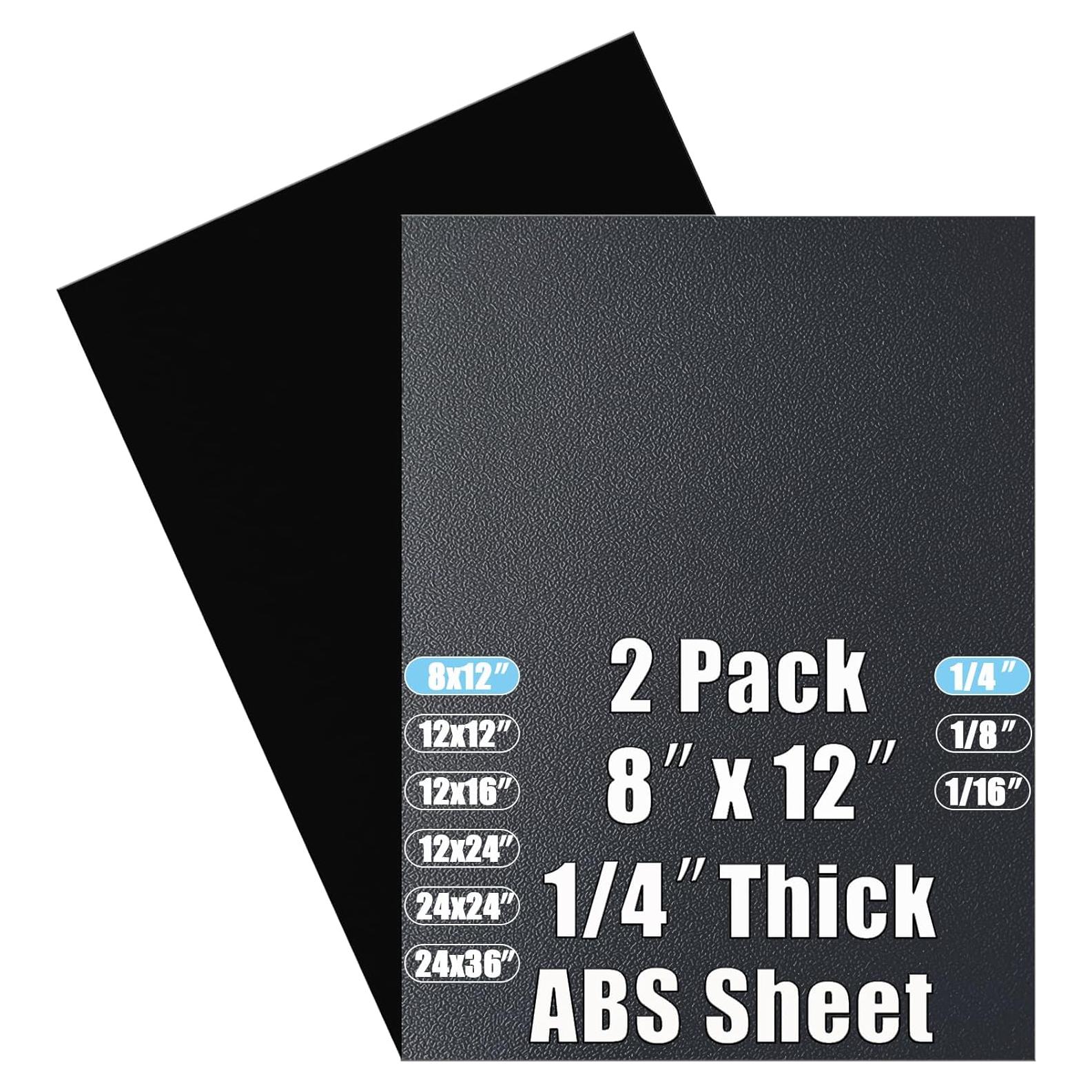 Hoja de Plástico ABS 30.48 x 20.32 cm 0.635 cm Grosor - Paquete de 2