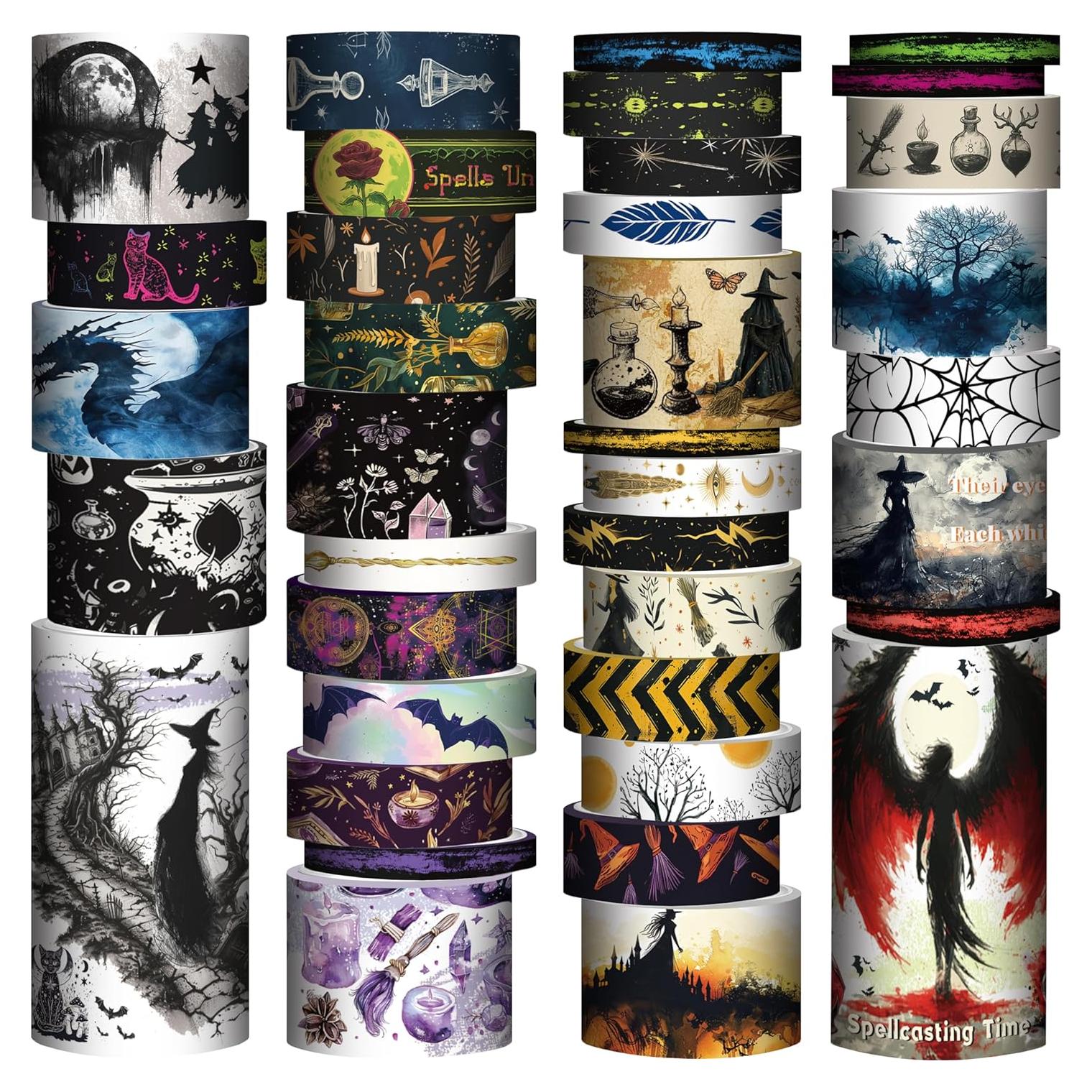Conjunto de 37 Rollos de Cinta Washi MPOPUUL - Brujas