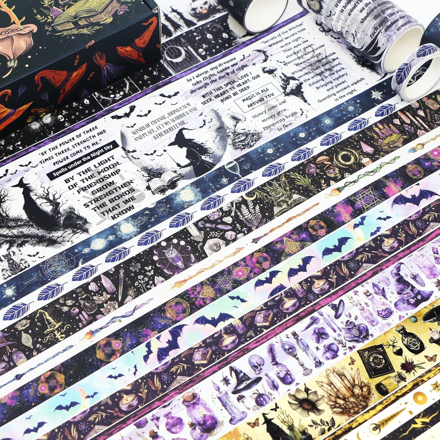 Conjunto de 37 Rollos de Cinta Washi MPOPUUL - Brujas