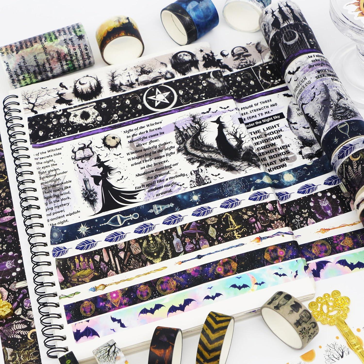 Conjunto de 37 Rollos de Cinta Washi MPOPUUL - Brujas