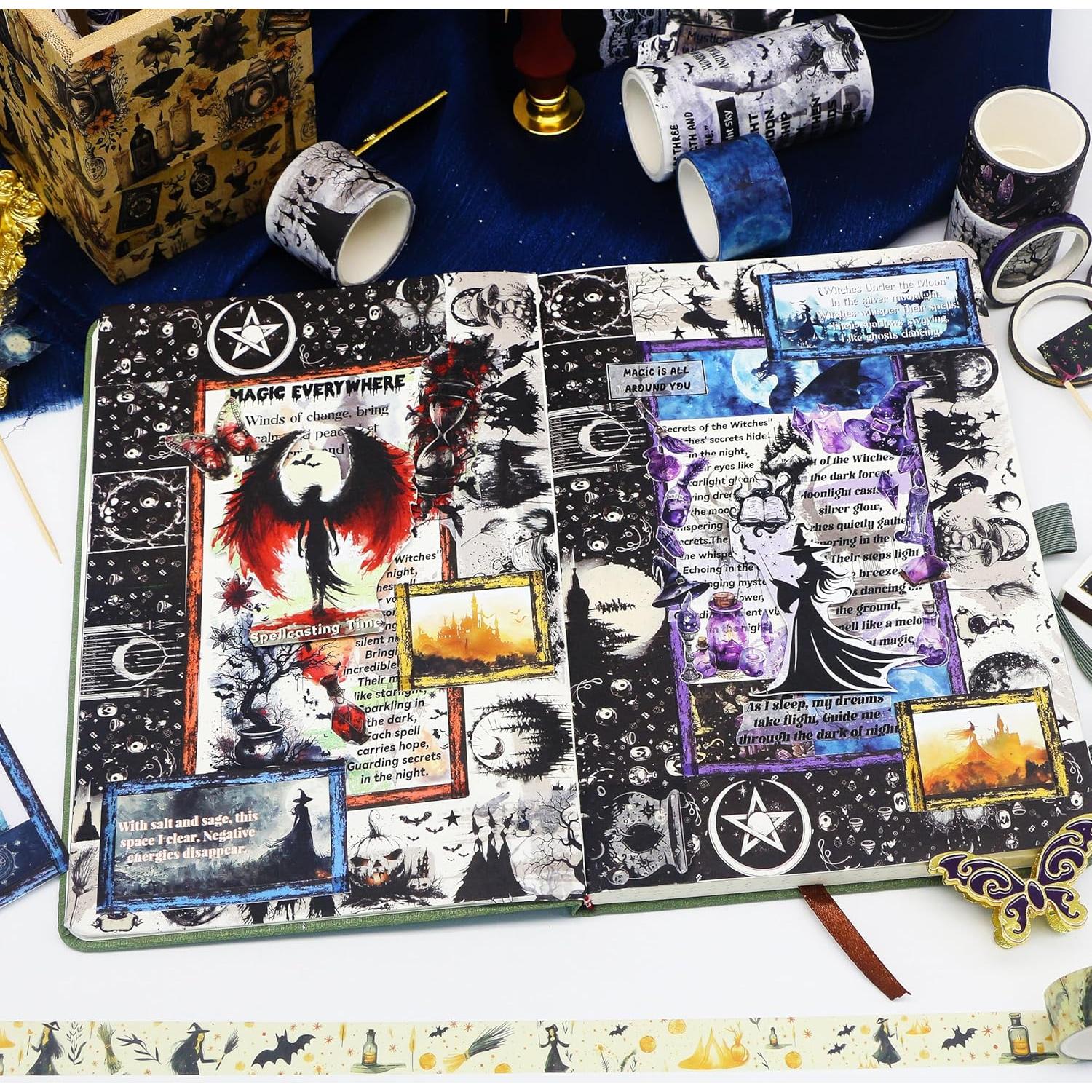 Conjunto de 37 Rollos de Cinta Washi MPOPUUL - Brujas