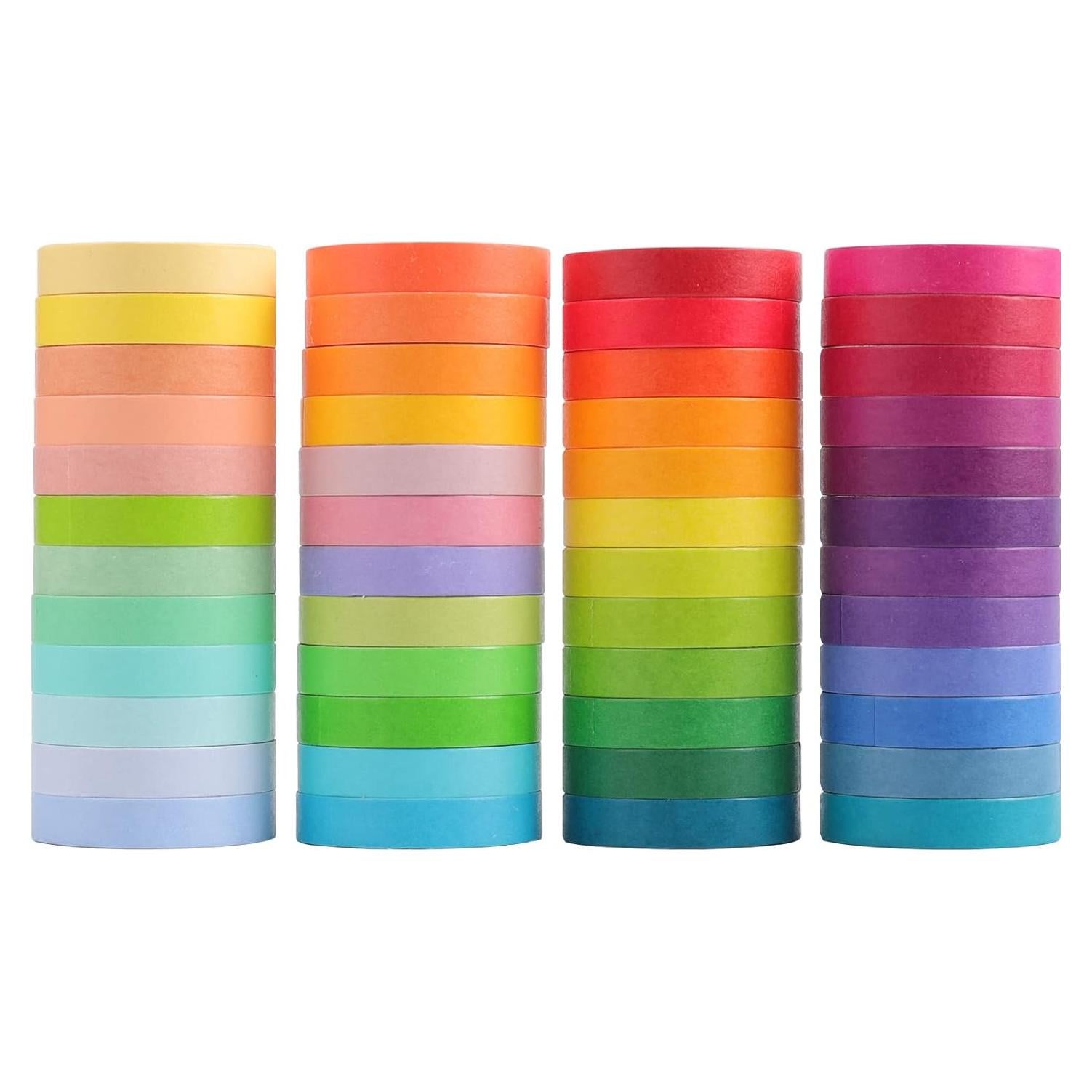 Juego de 48 Rollos de Cinta Washi Cotrida 7.5mm Multicolor