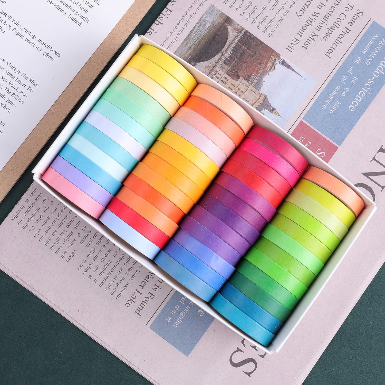 Juego de 48 Rollos de Cinta Washi Cotrida 7.5mm Multicolor