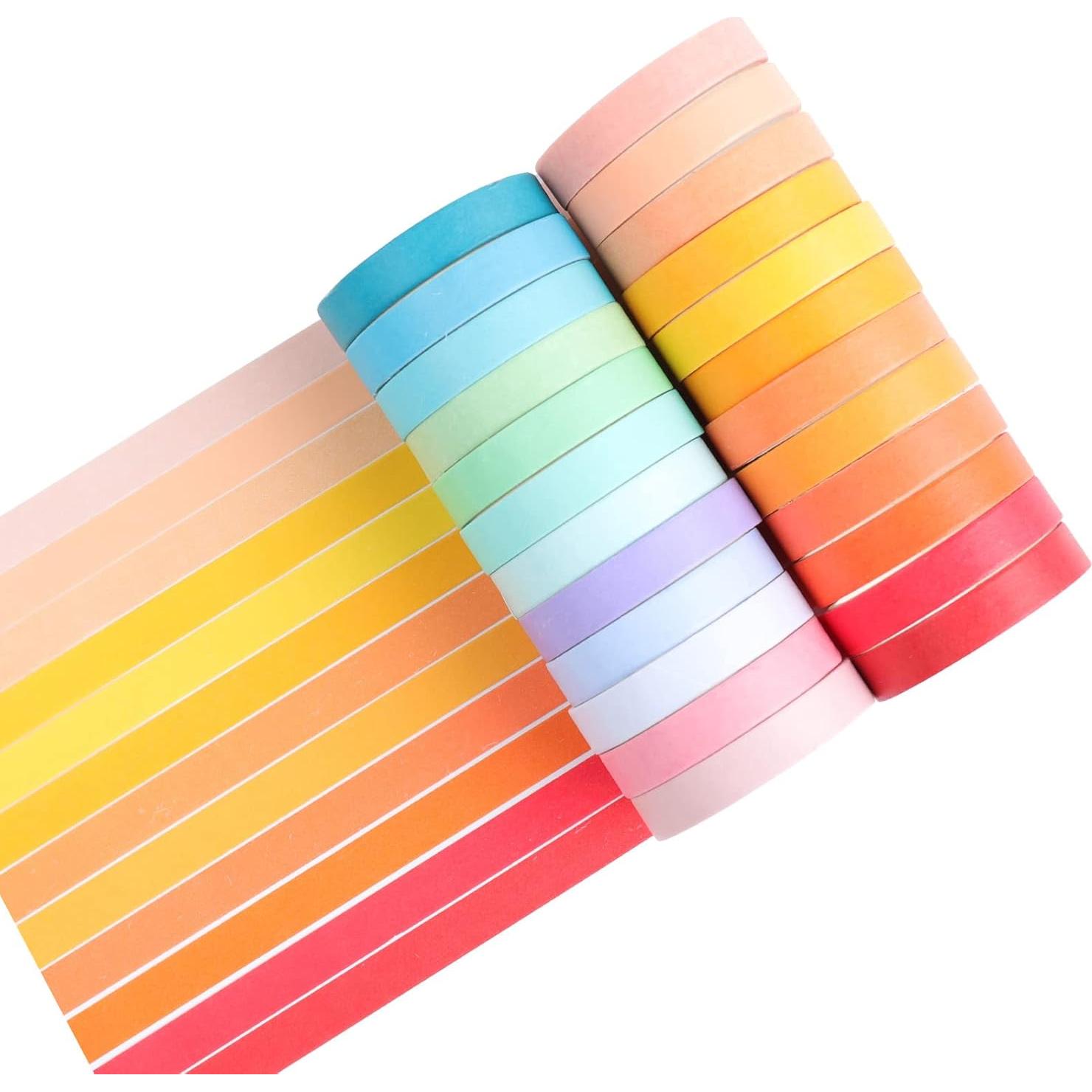 Juego de 48 Rollos de Cinta Washi Cotrida 7.5mm Multicolor