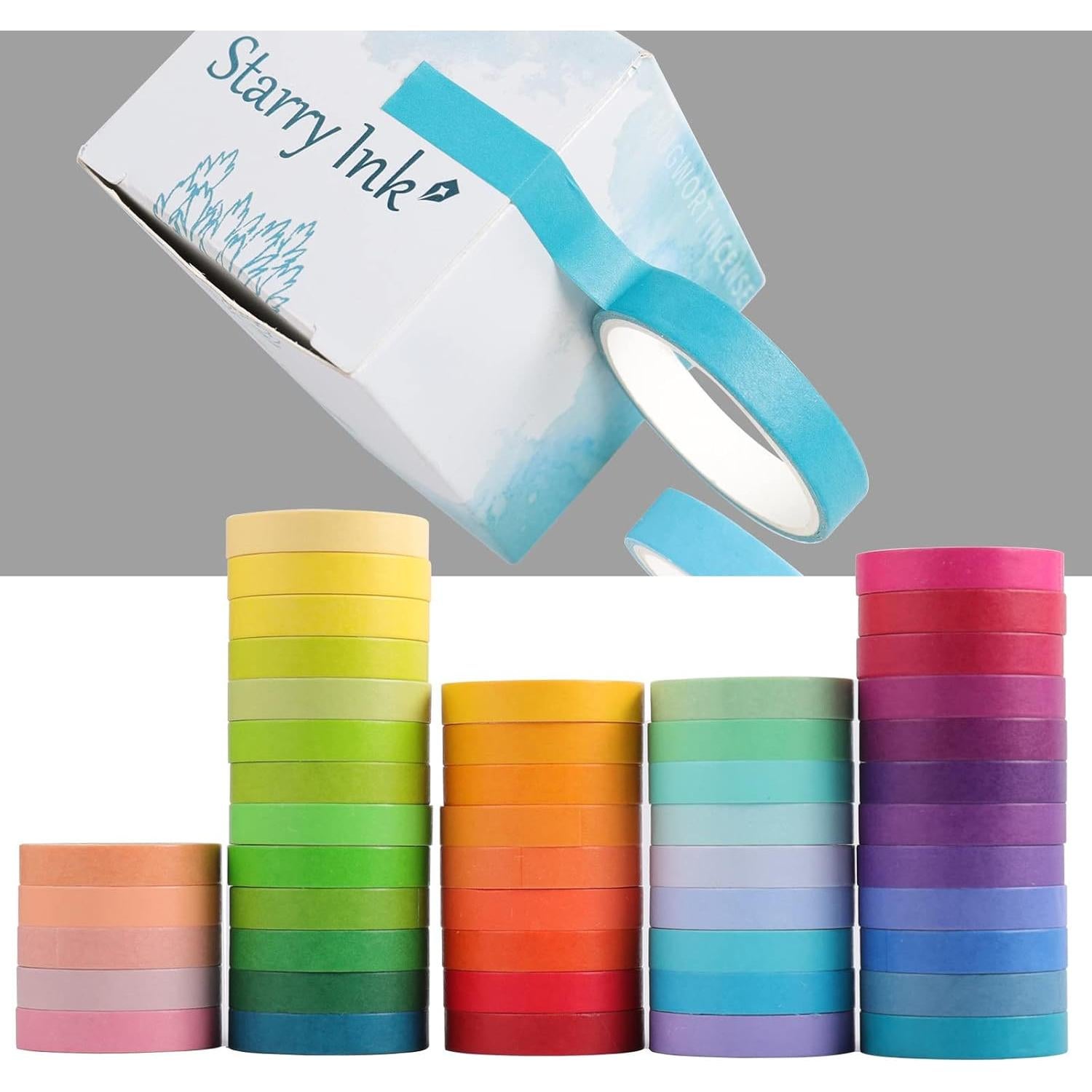 Juego de 48 Rollos de Cinta Washi Cotrida 7.5mm Multicolor