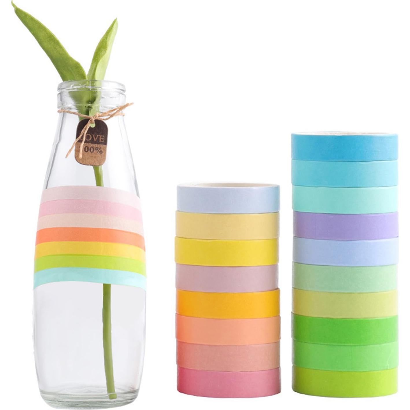 Juego de 48 Rollos de Cinta Washi Cotrida 7.5mm Multicolor