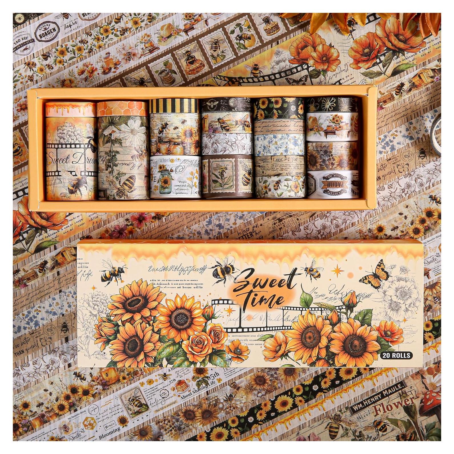 Juego de Washi Tape VYRANA 20 Rollos Vintage Floral