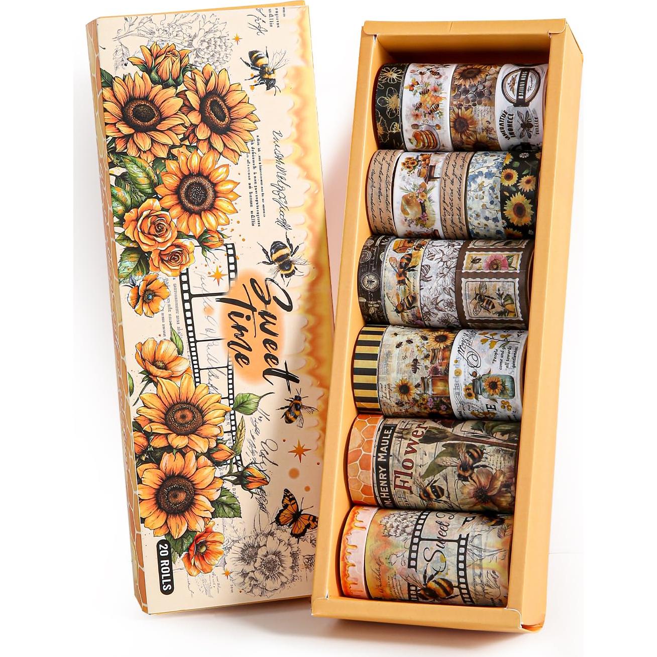 Juego de Washi Tape VYRANA 20 Rollos Vintage Floral